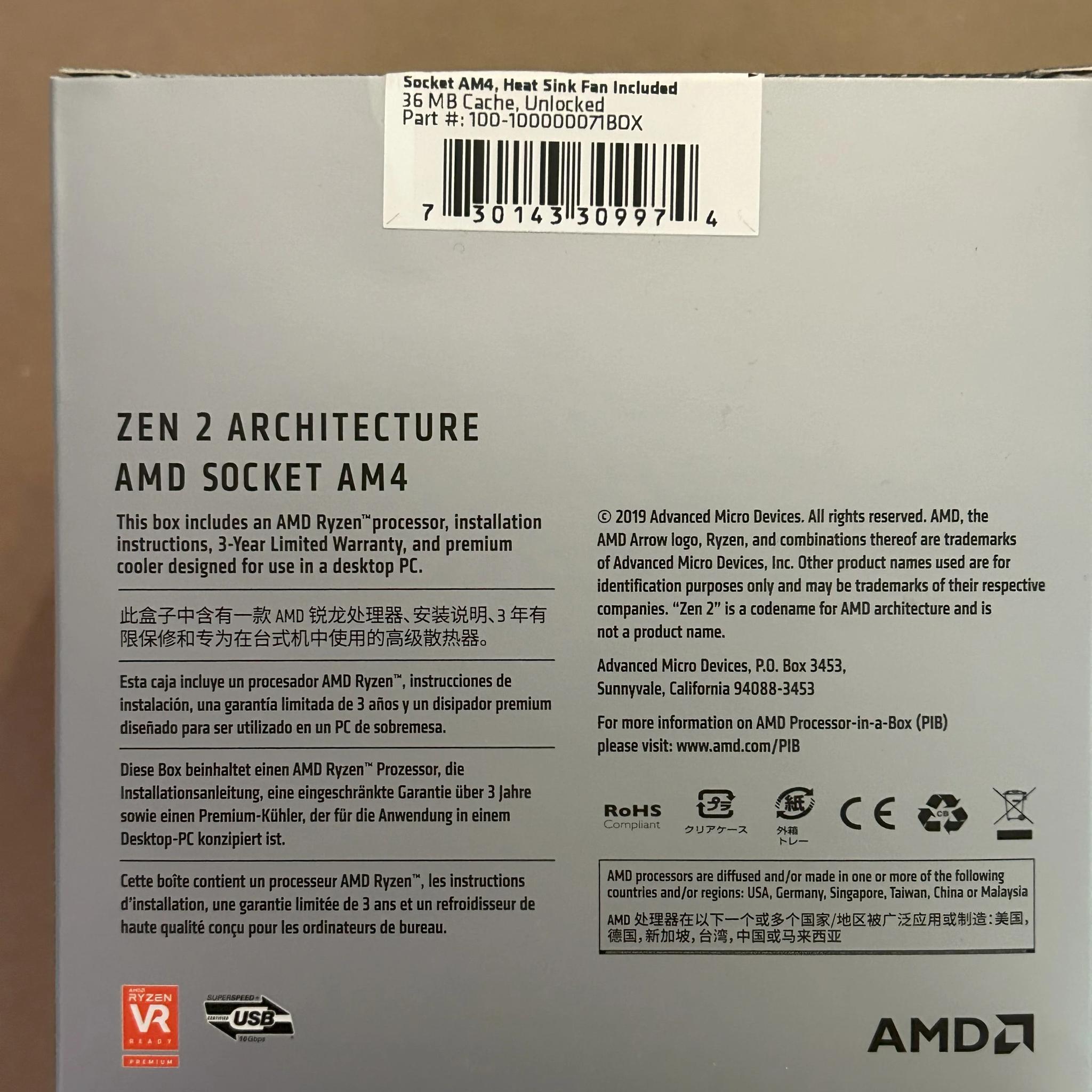 AMD Ryzen 7 3700X 3.6 GHz 8-Core Processor w/ Wraith Prism LED Cooler