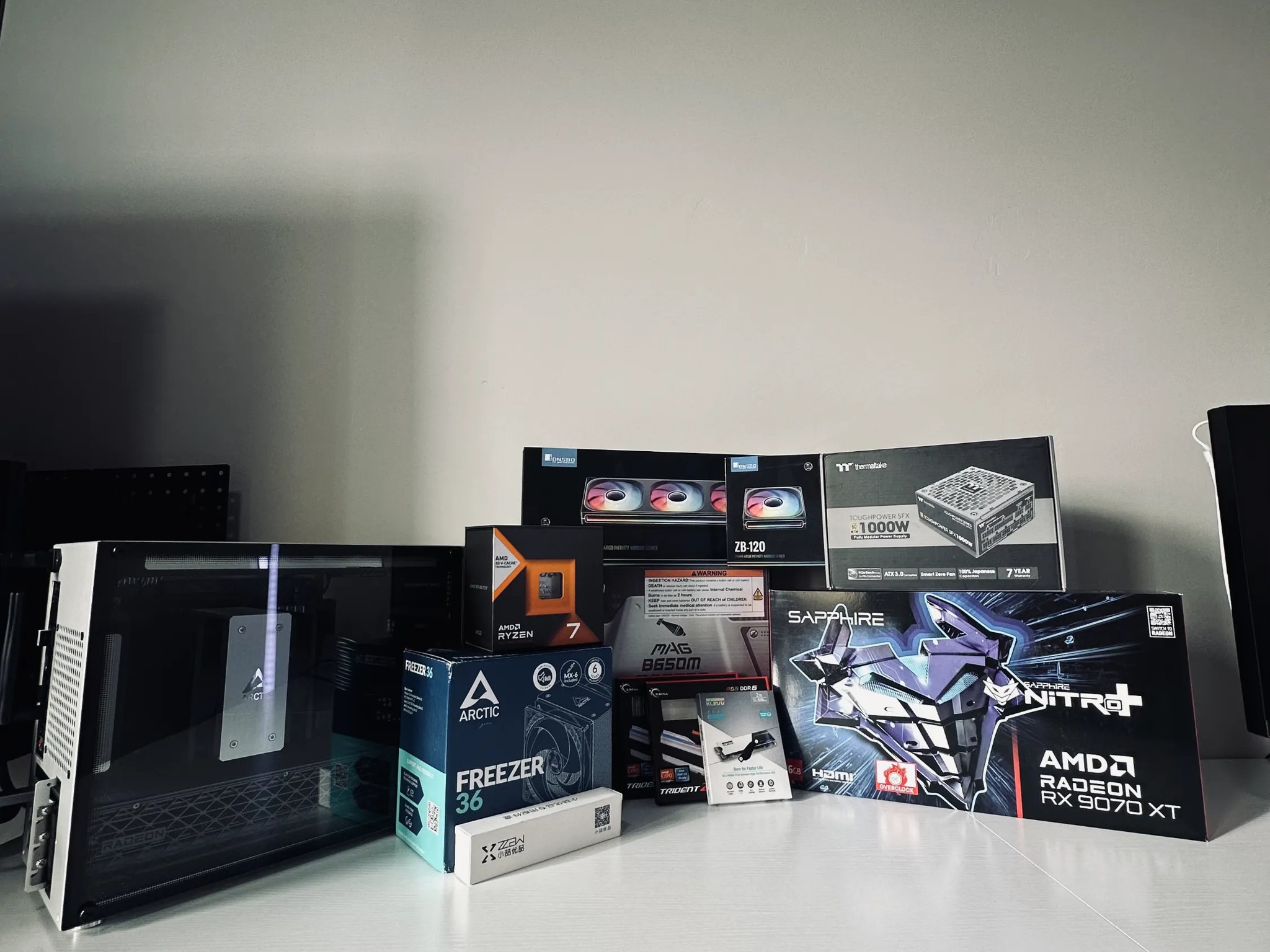 Platinum Minimal SFF PC Build (7800X3D + 9070XT)