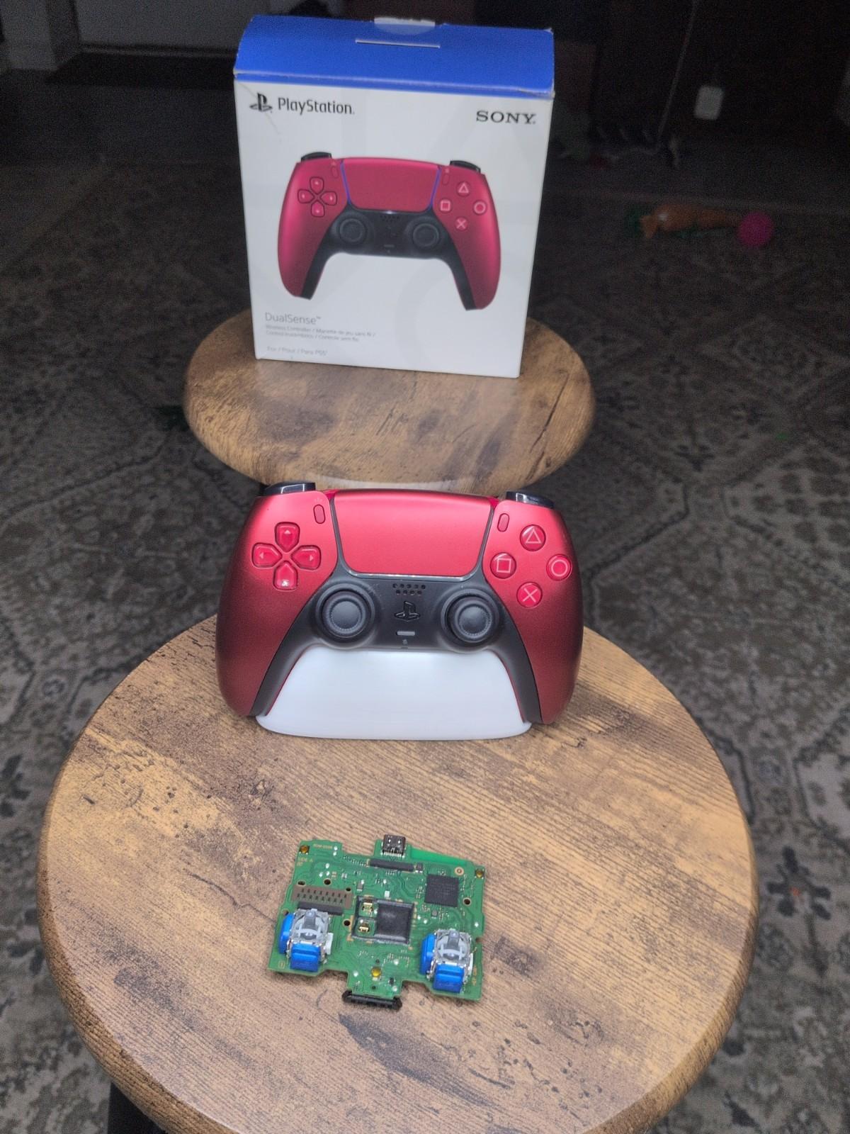 PlayStation 5 DualSense Wireless Controller- Volcanic Red Ksilver TMR JOYSTICKS