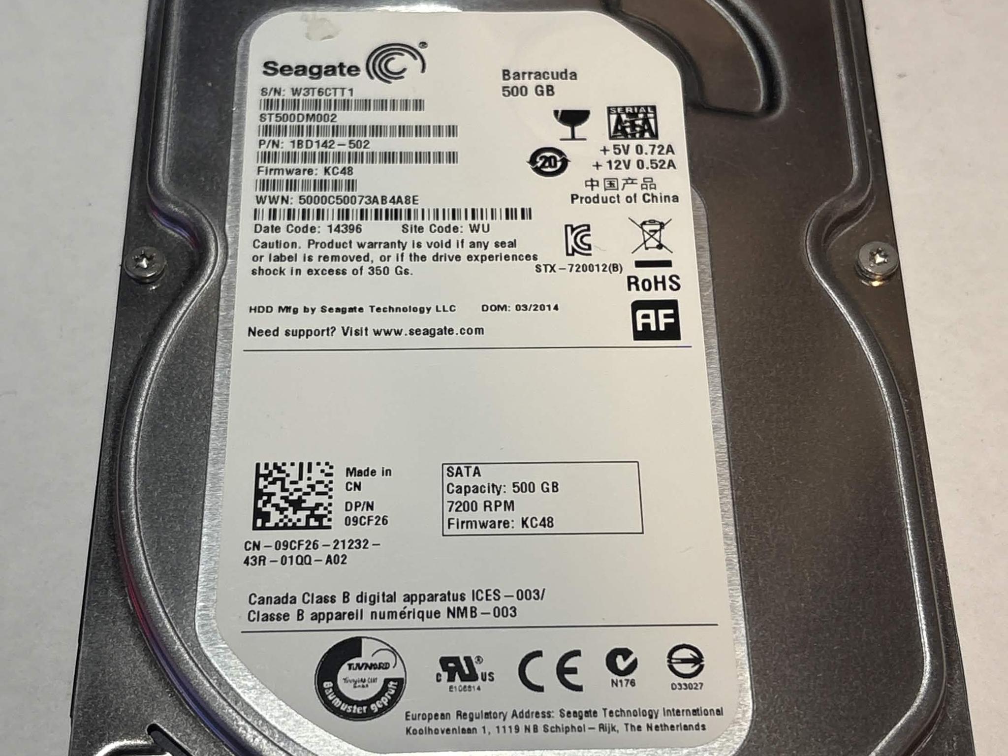 Seagate Barracuda 500GB 7200RPM SATA Hard Drive | Tested & Functional