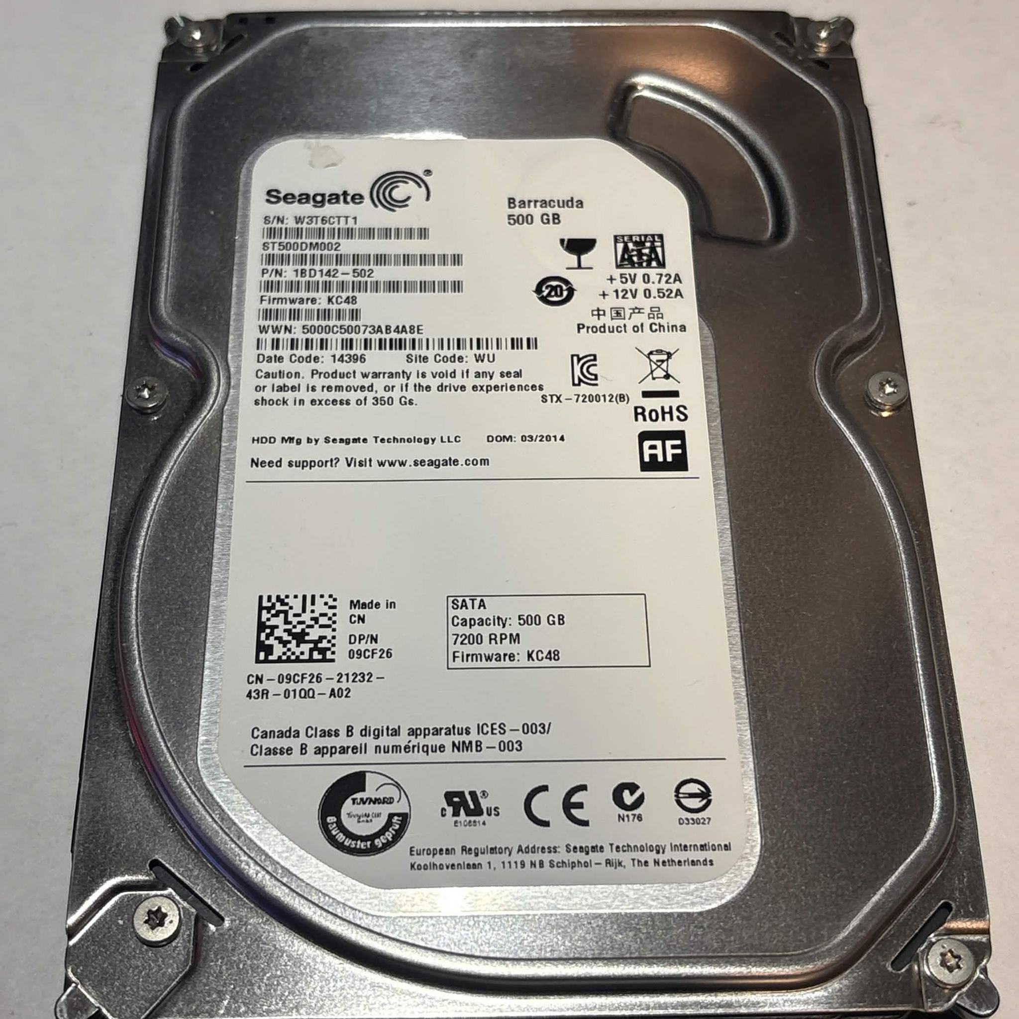 Seagate Barracuda 500GB 7200RPM SATA Hard Drive | Tested & Functional