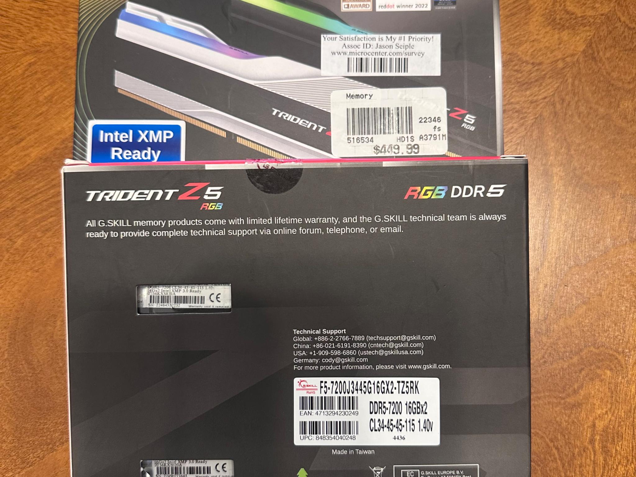 On Sale!🔥 Used G.SKILL Trident Z5 RGB Series 32GB (2 x 16GB) 288-Pin PC RAM DDR5 7200 Desktop Memory