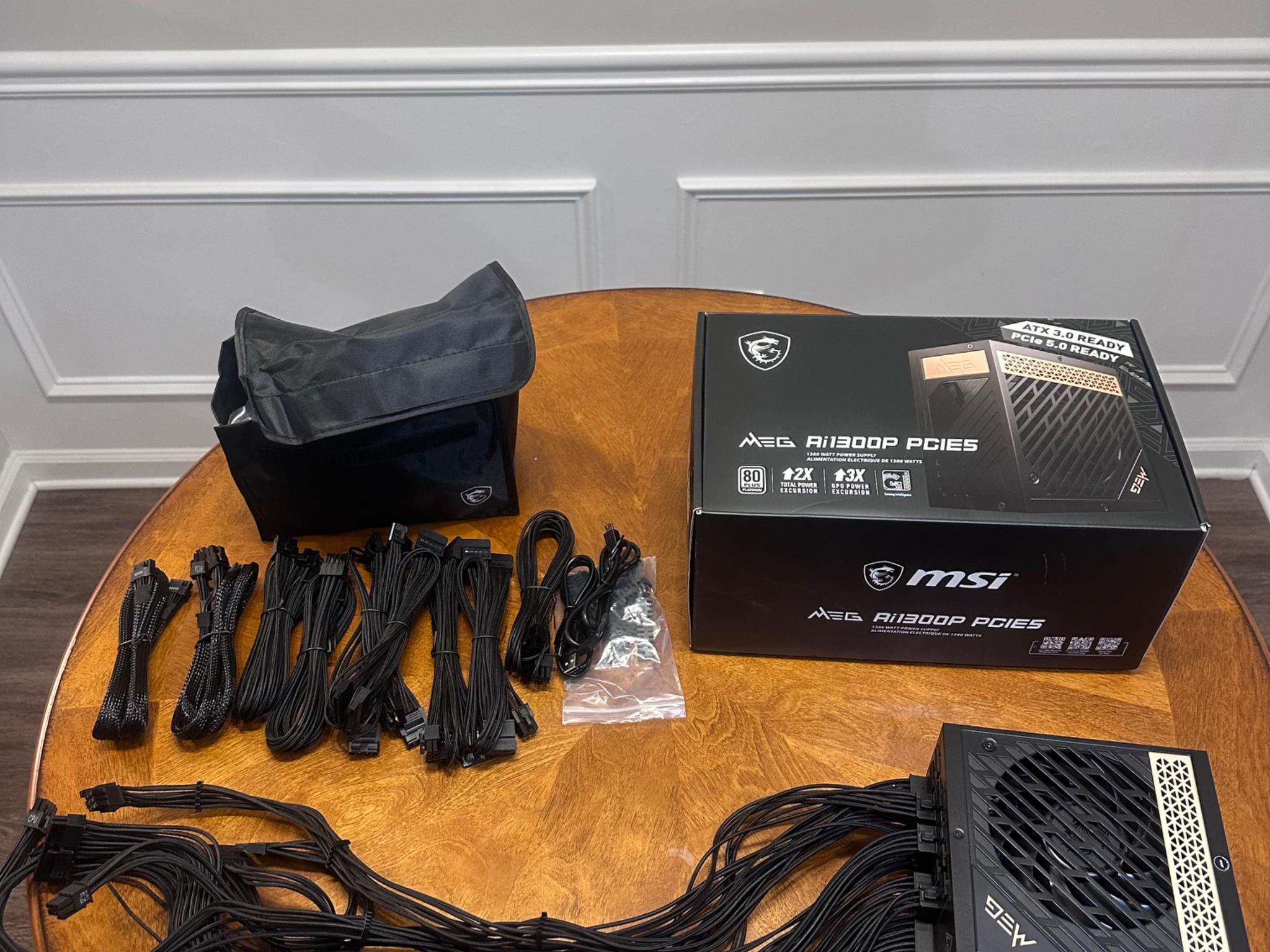On Sale!🔥 Used MSI MEG Ai1300 1300W PCIE5 ATX 3.0 80 Plus Platinum PC Power Supply