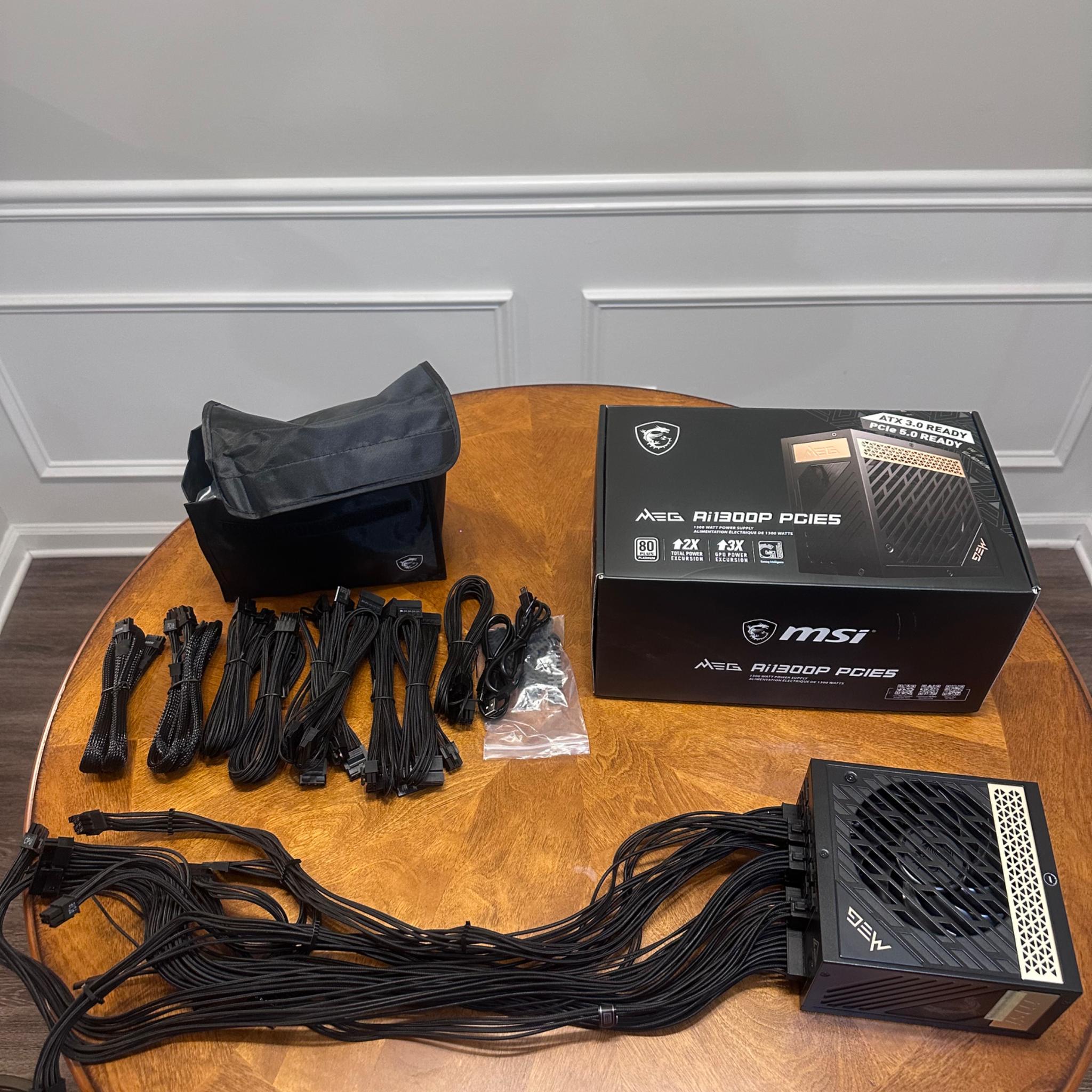 On Sale!🔥 Used MSI MEG Ai1300 1300W PCIE5 ATX 3.0 80 Plus Platinum PC Power Supply