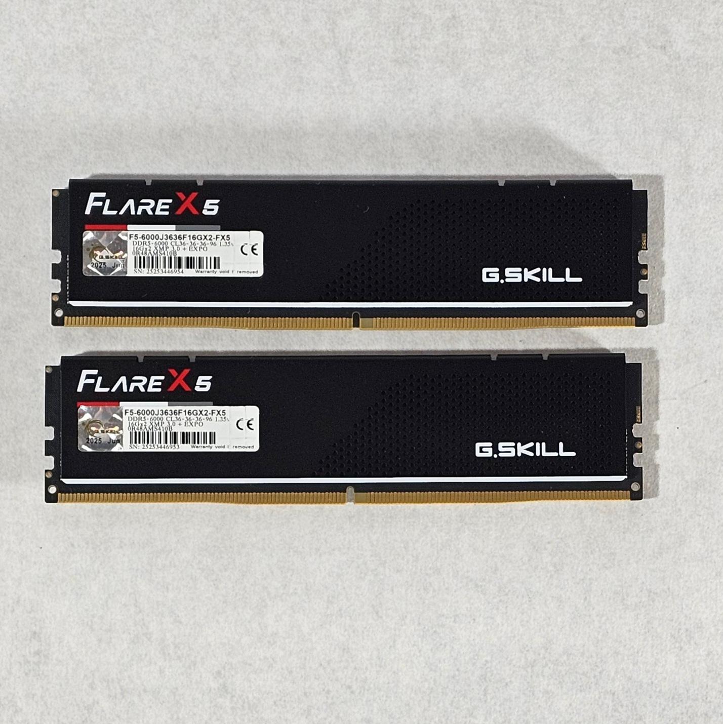 32GB DDR5 (2x16GB) CL36 6000MT/s G.SKILL Flare X5