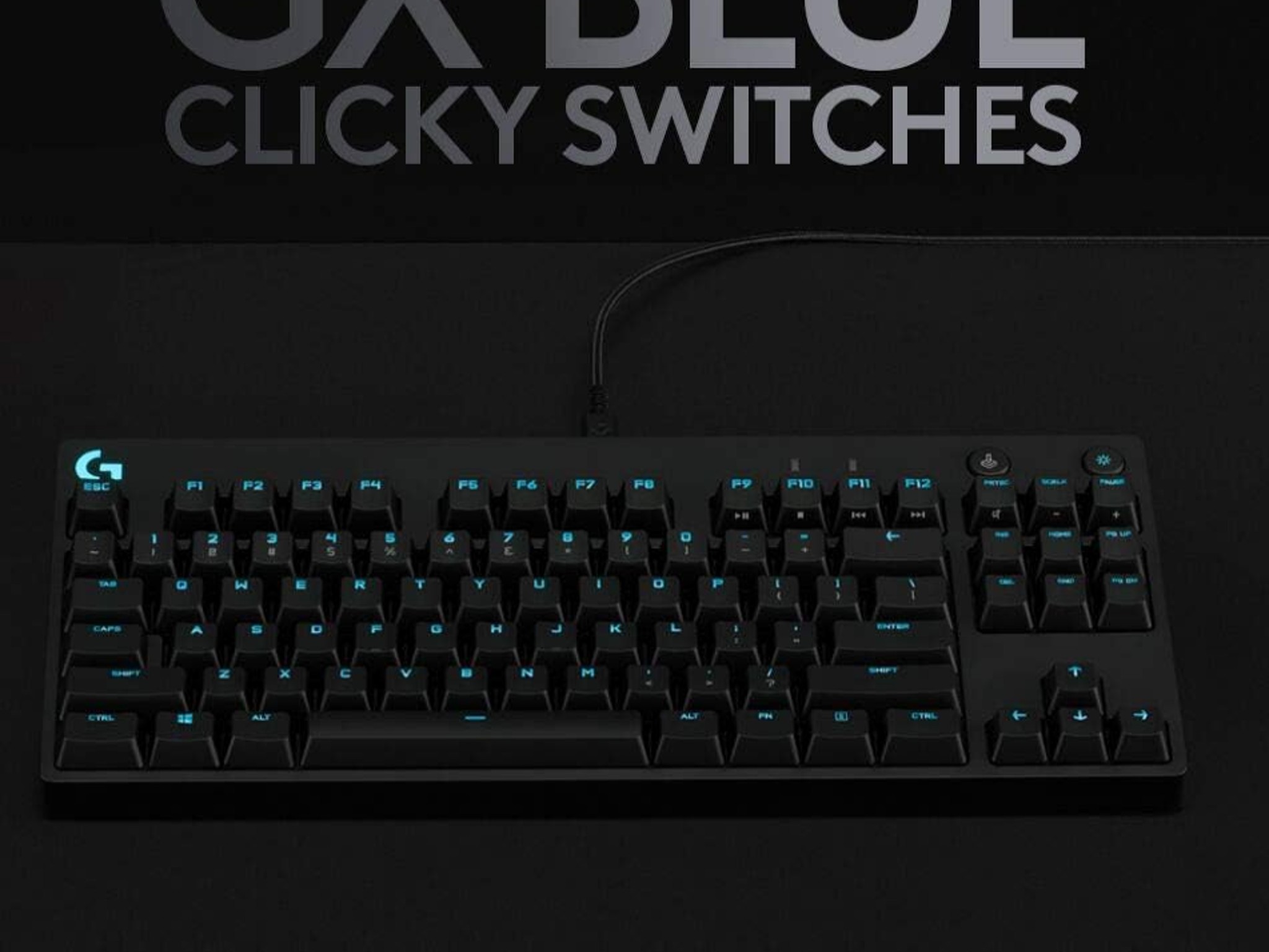 Logitech G Pro X (GX Blue Clicky) Gaming Keyboard