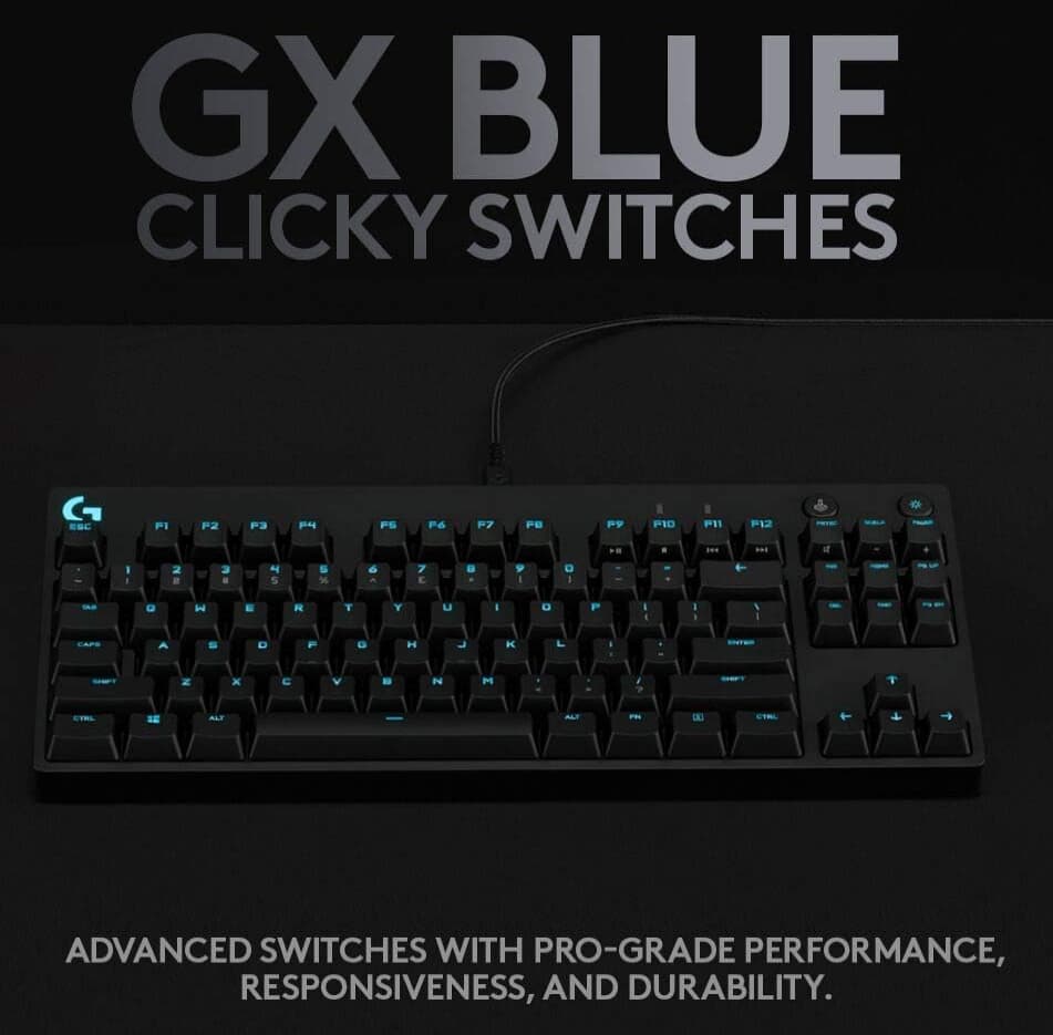 Logitech G Pro X (GX Blue Clicky) Gaming Keyboard
