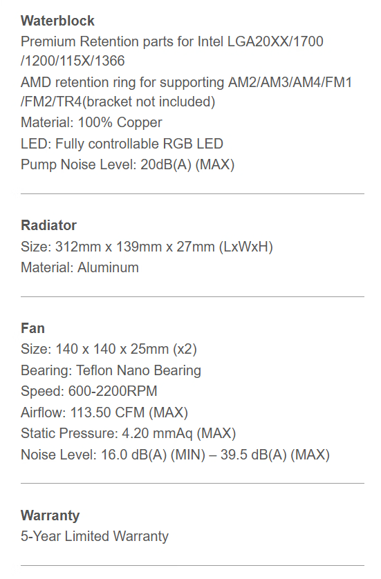NEW EVGA CLC 280mm All-In-One RGB LED CPU Liquid Cooler