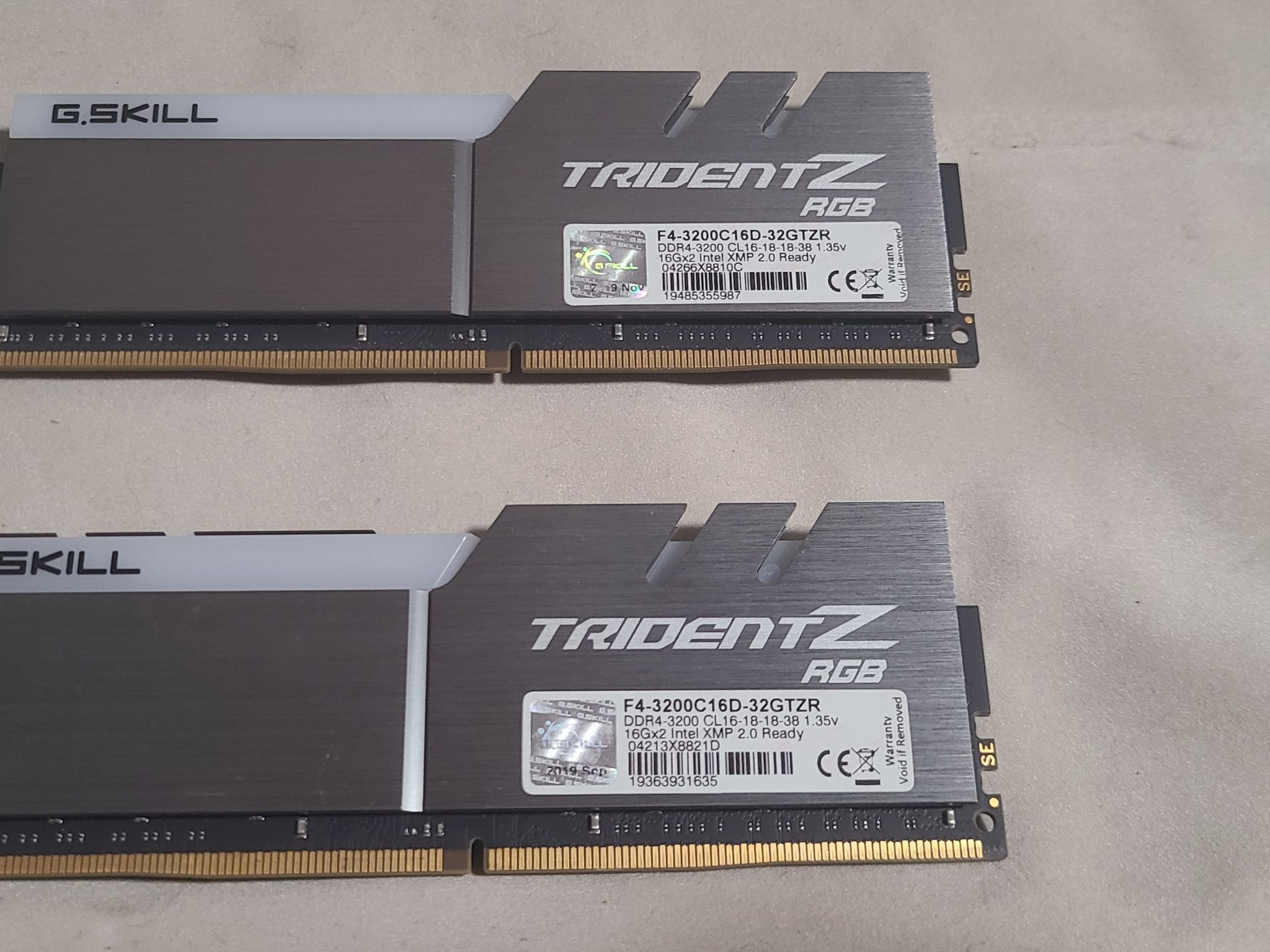 G.Skill Trident Z RGB 32 GB (2 x 16 GB) DDR4-3200 CL16 Memory