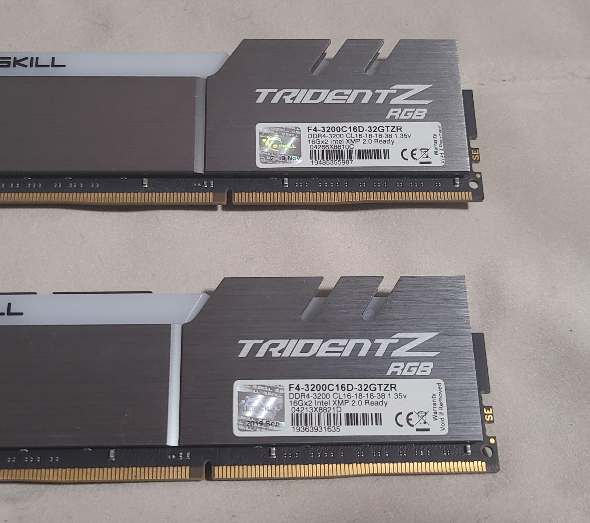 G.Skill Trident Z RGB 32 GB (2 x 16 GB) DDR4-3200 CL16 Memory