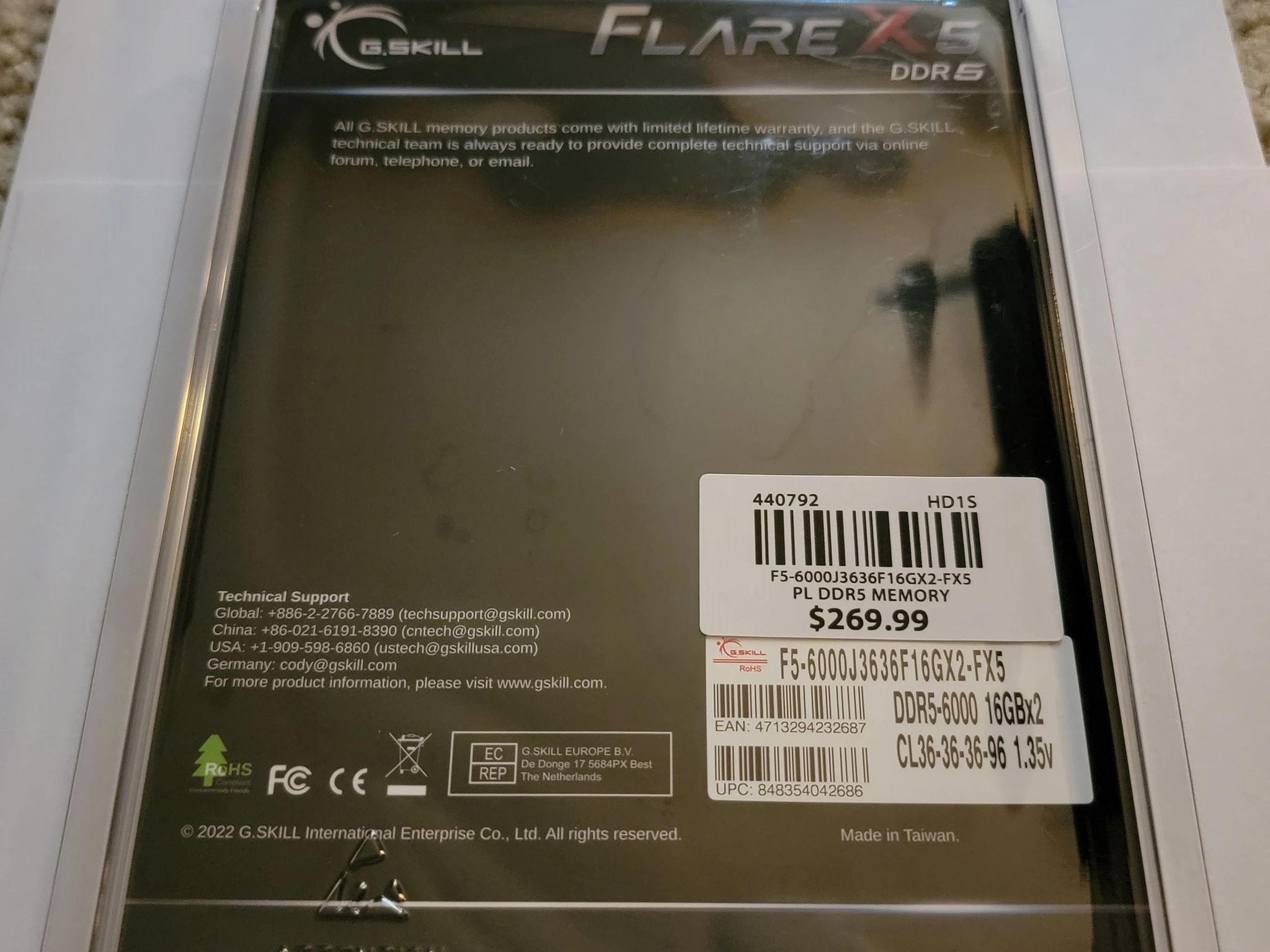 G.Skill Flare X5 32GB (2 x 16GB) DDR5 6000Mhz CL36-36-36-96 Brand New