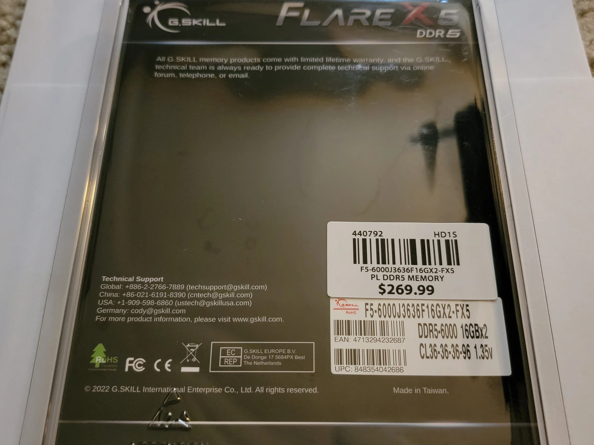 G.Skill Flare X5 32GB (2 x 16GB) DDR5 6000Mhz CL36-36-36-96 Brand New