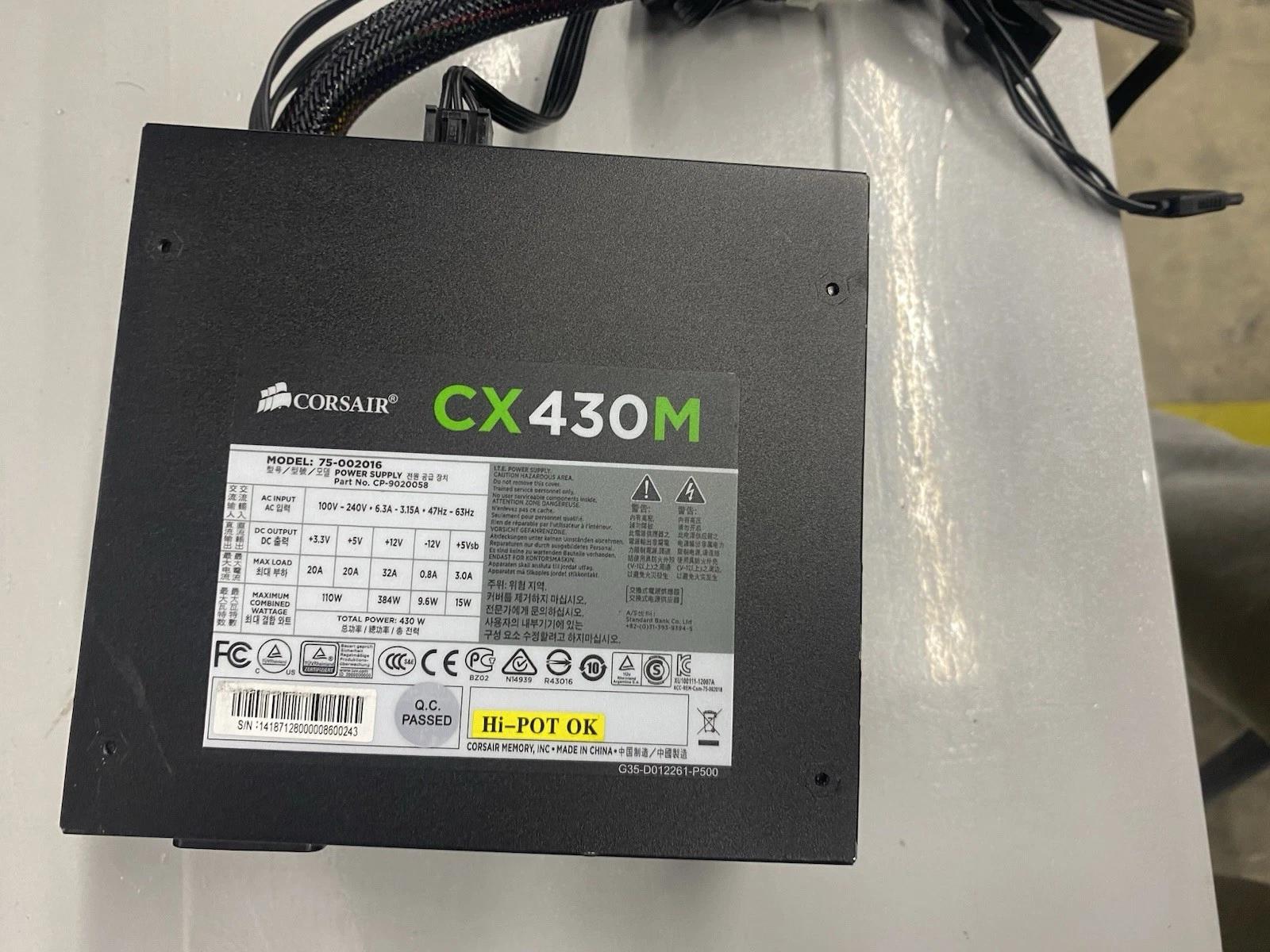 Corsair CX430M 430W 80+ Bronze Semi-Modular PSU No PCIe Cable