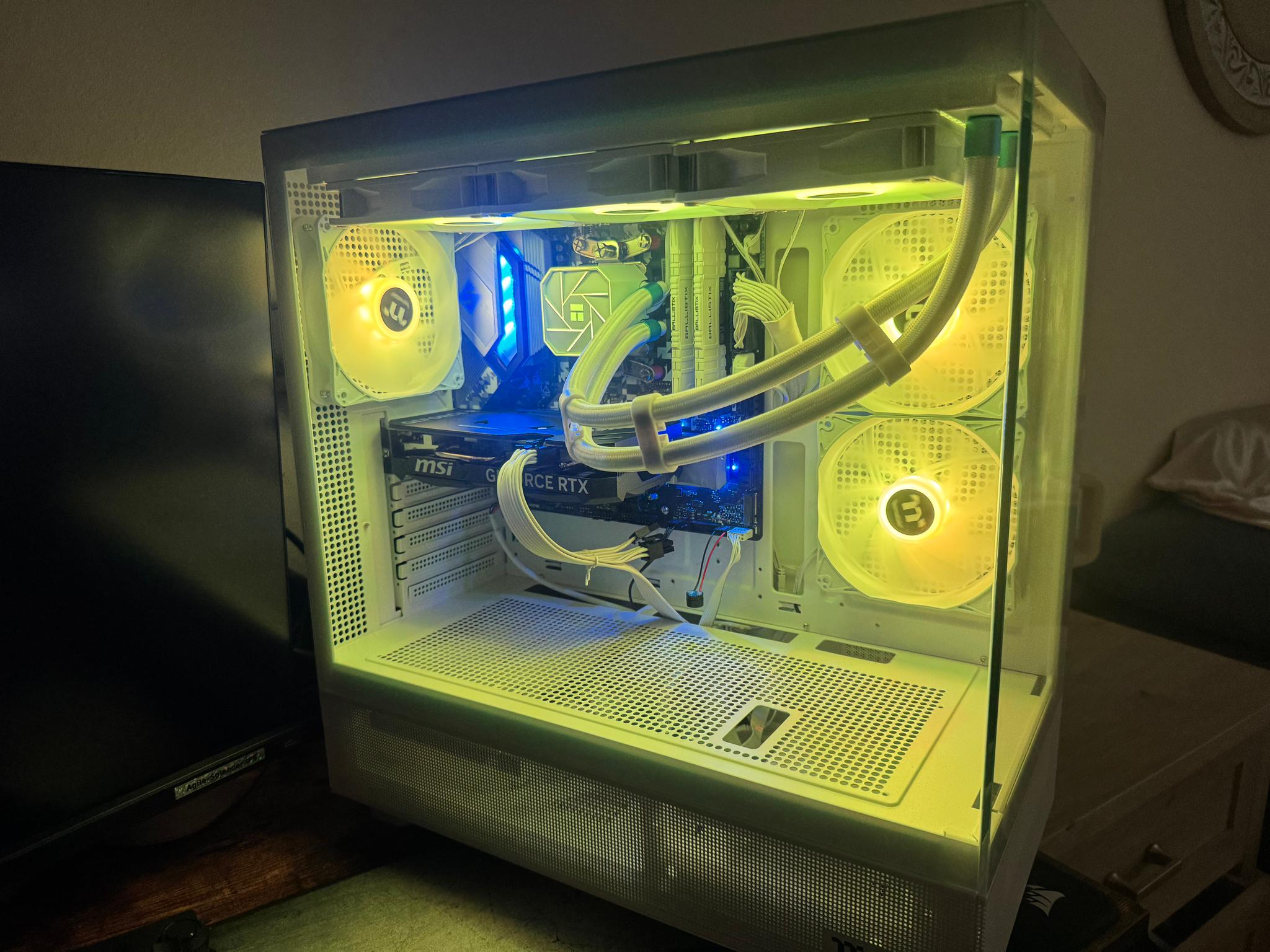 White RGB Gaming PC | RTX 4060 Ti | Ryzen 7 5700X | 32GB RAM | Liquid Cooled
