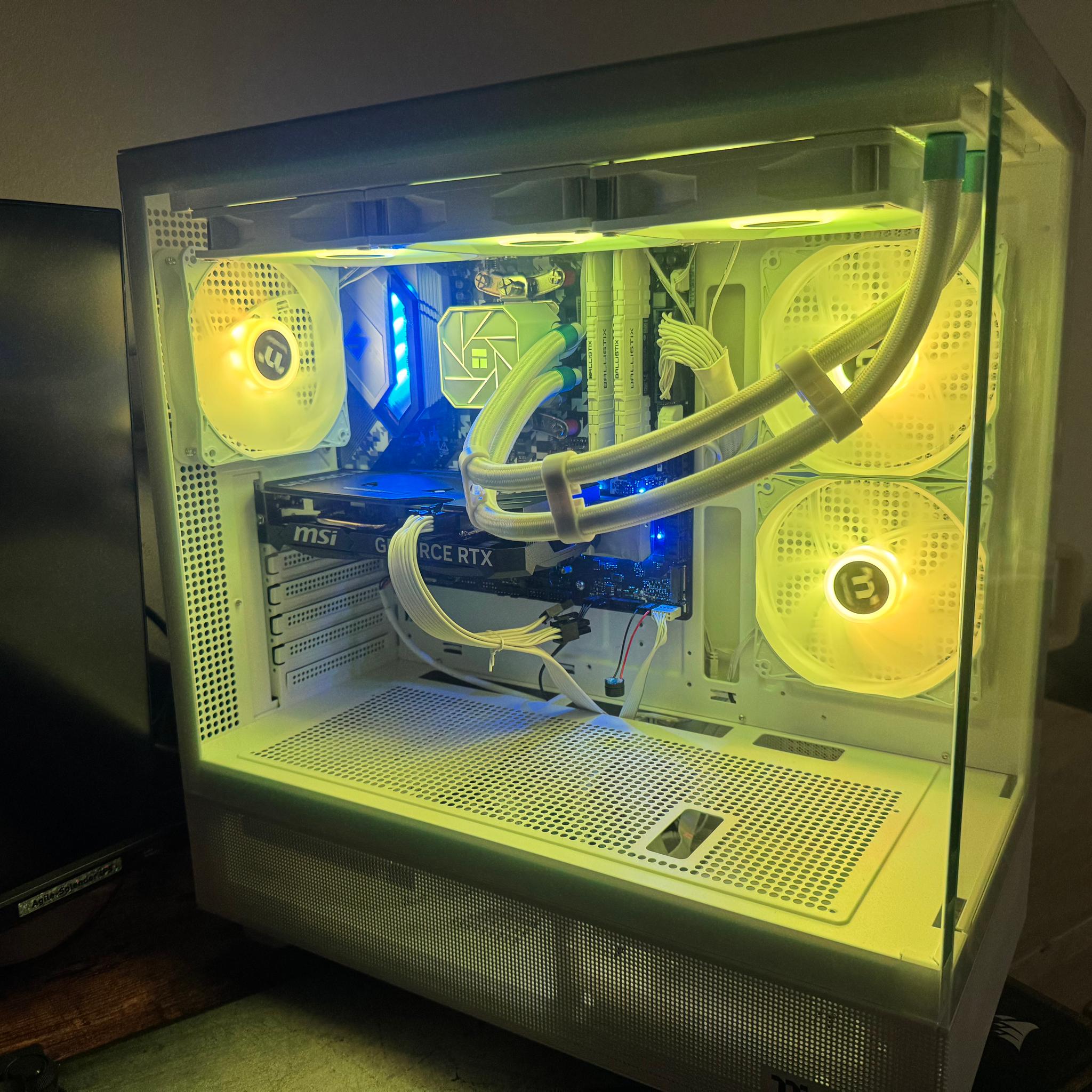 White RGB Gaming PC | RTX 4060 Ti | Ryzen 7 5700X | 32GB RAM | Liquid Cooled