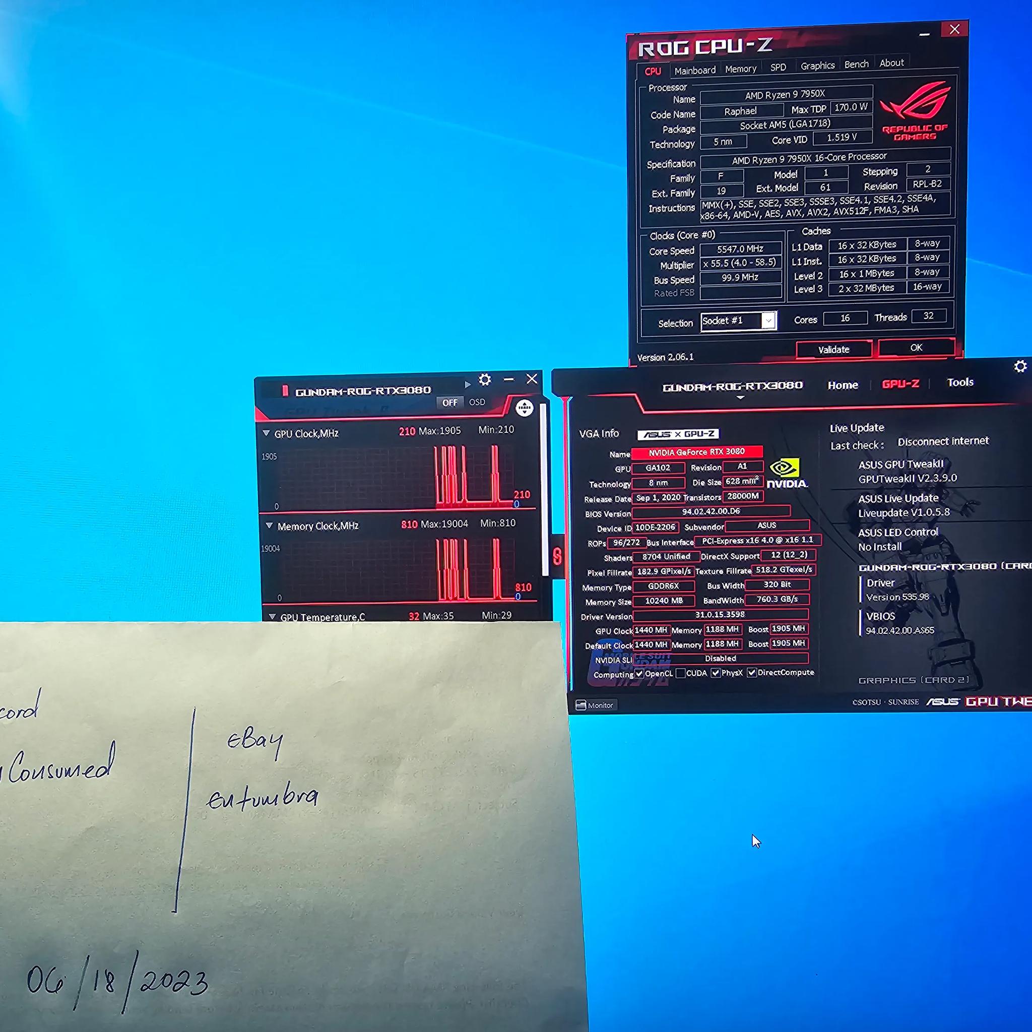 HIGH END CUSTOM BUILD 7950X w ROG GUNDAM 3080- BNIB!