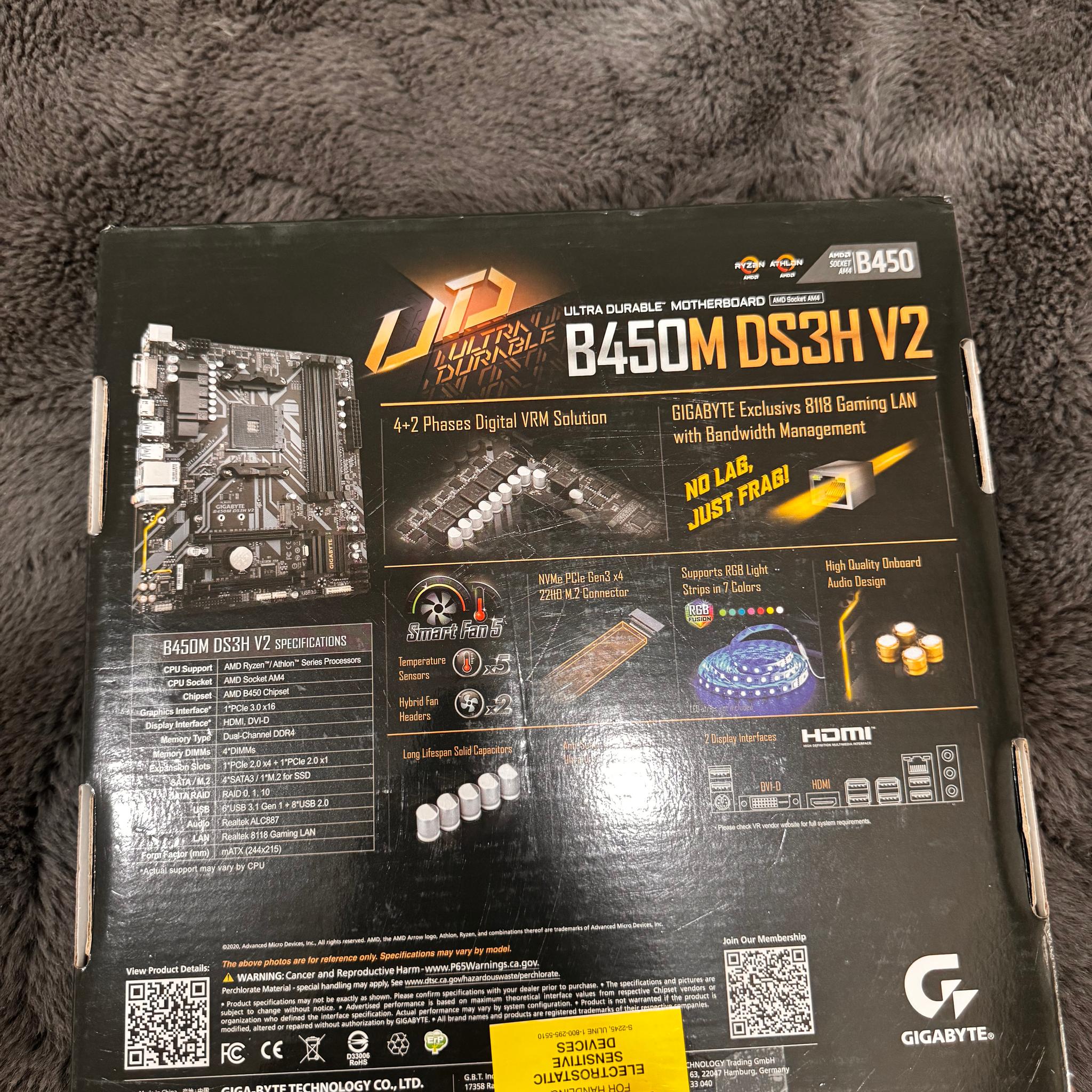 GIGABYTE B450M DS3H V2 READ DESC