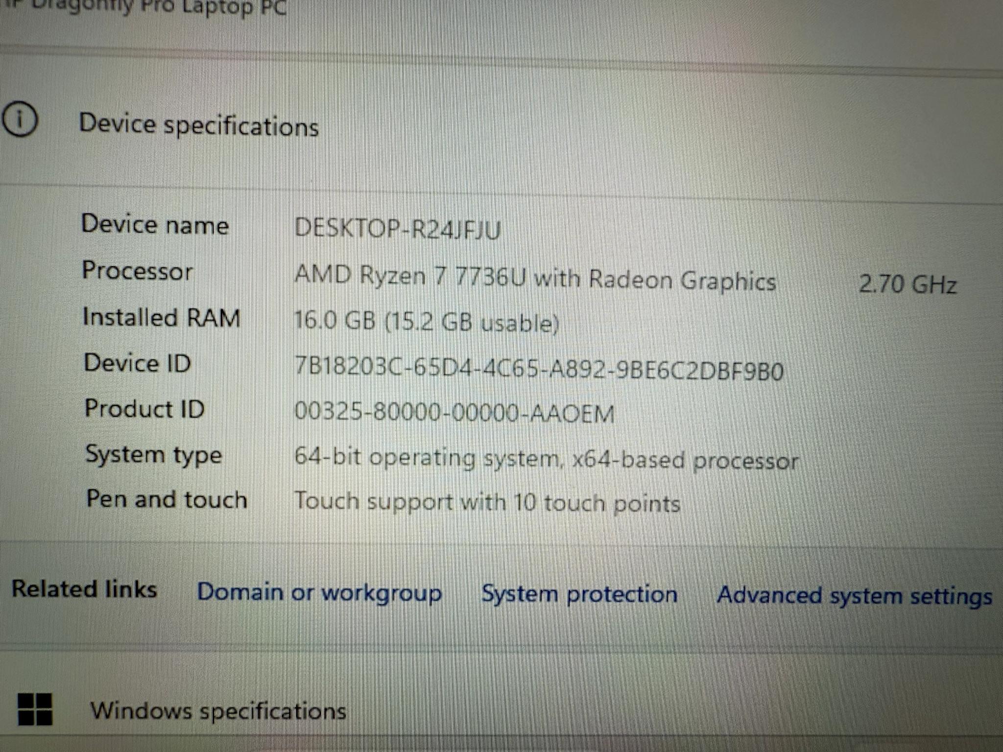 $1400 laptop for $400-HP Dragonfly Pro One 2024 laptop, under warranty. 7736u CPU and 680M igpu.