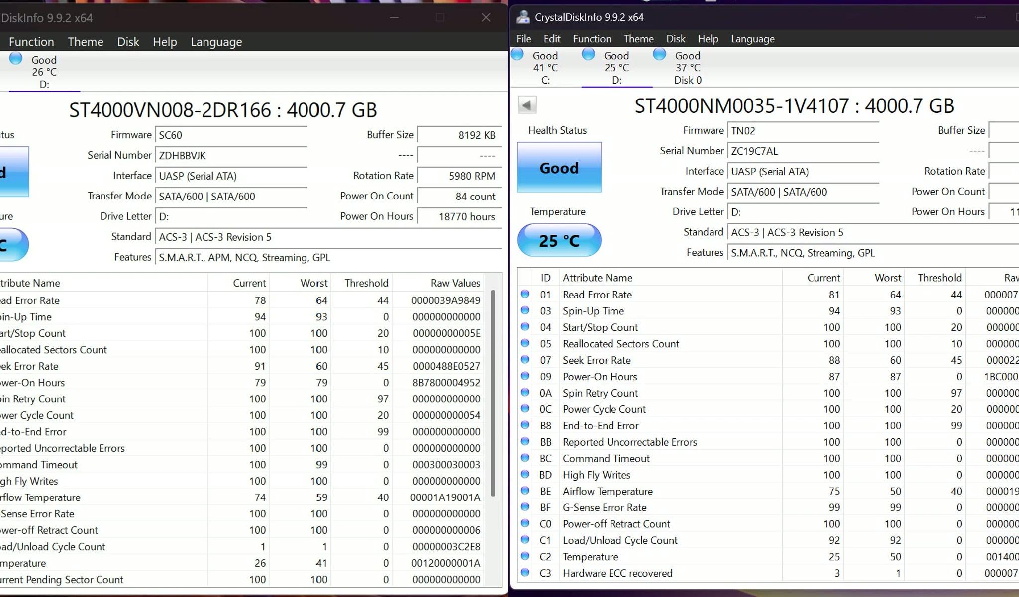 Seagate 4TB SATA HDDs — IronWolf + Enterprise
