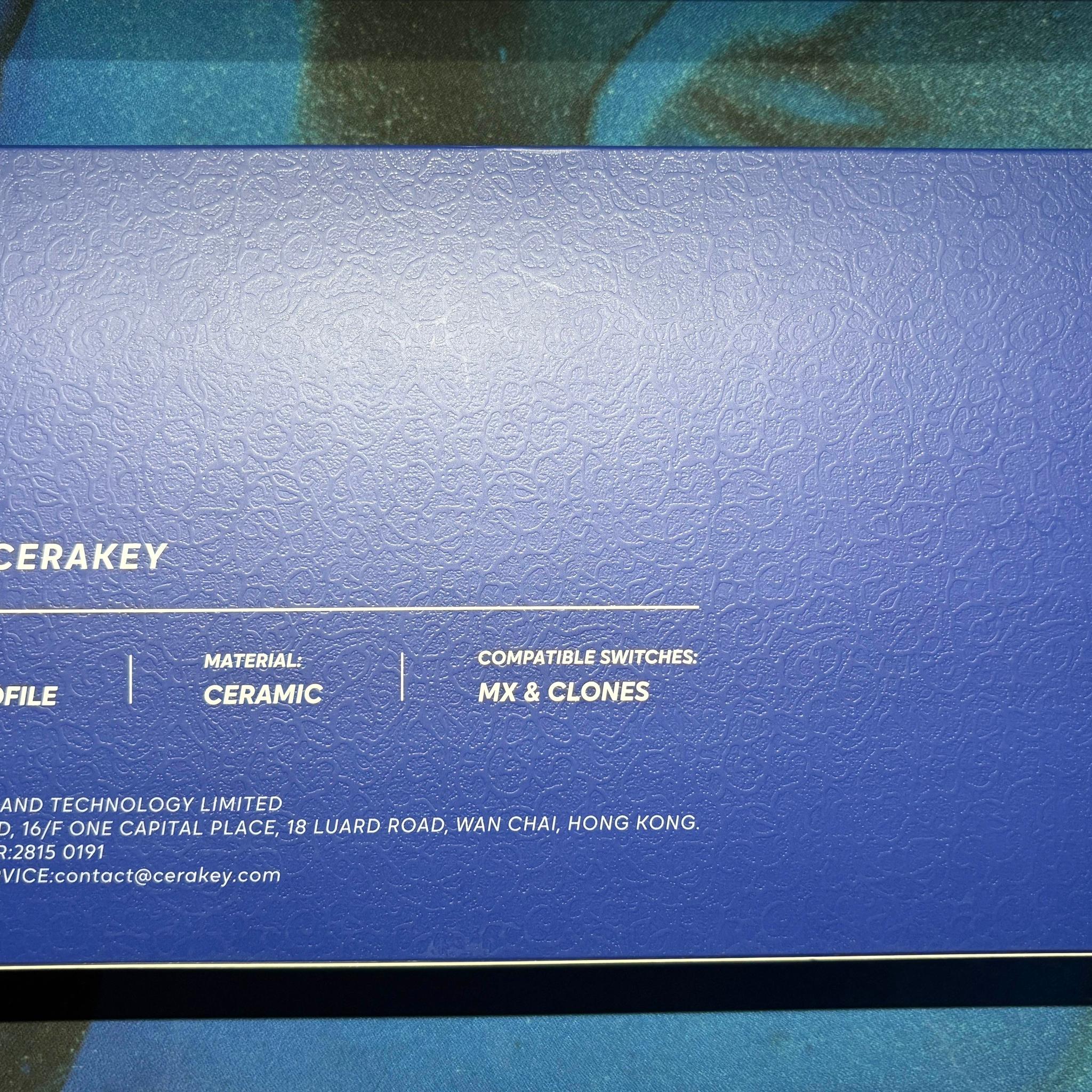 Cerakey Ceramic "Indigo Blue" V2 Keycaps w/ Legends + Dragon Novelty/Tactile F&J