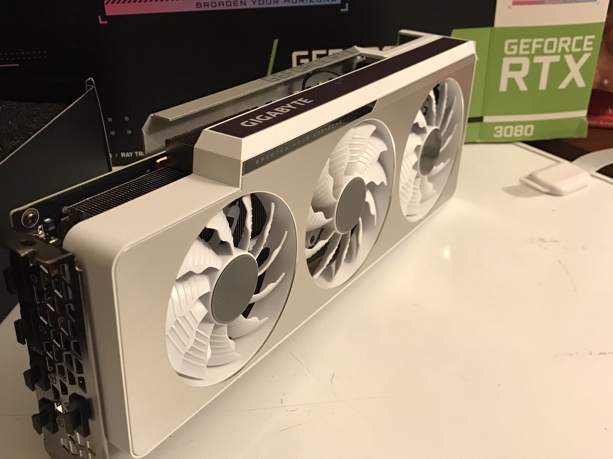 GIGABYTE GeForce RTX 3080 VISION OC 10GB GDDR6X V2 LHR Graphics Card- White