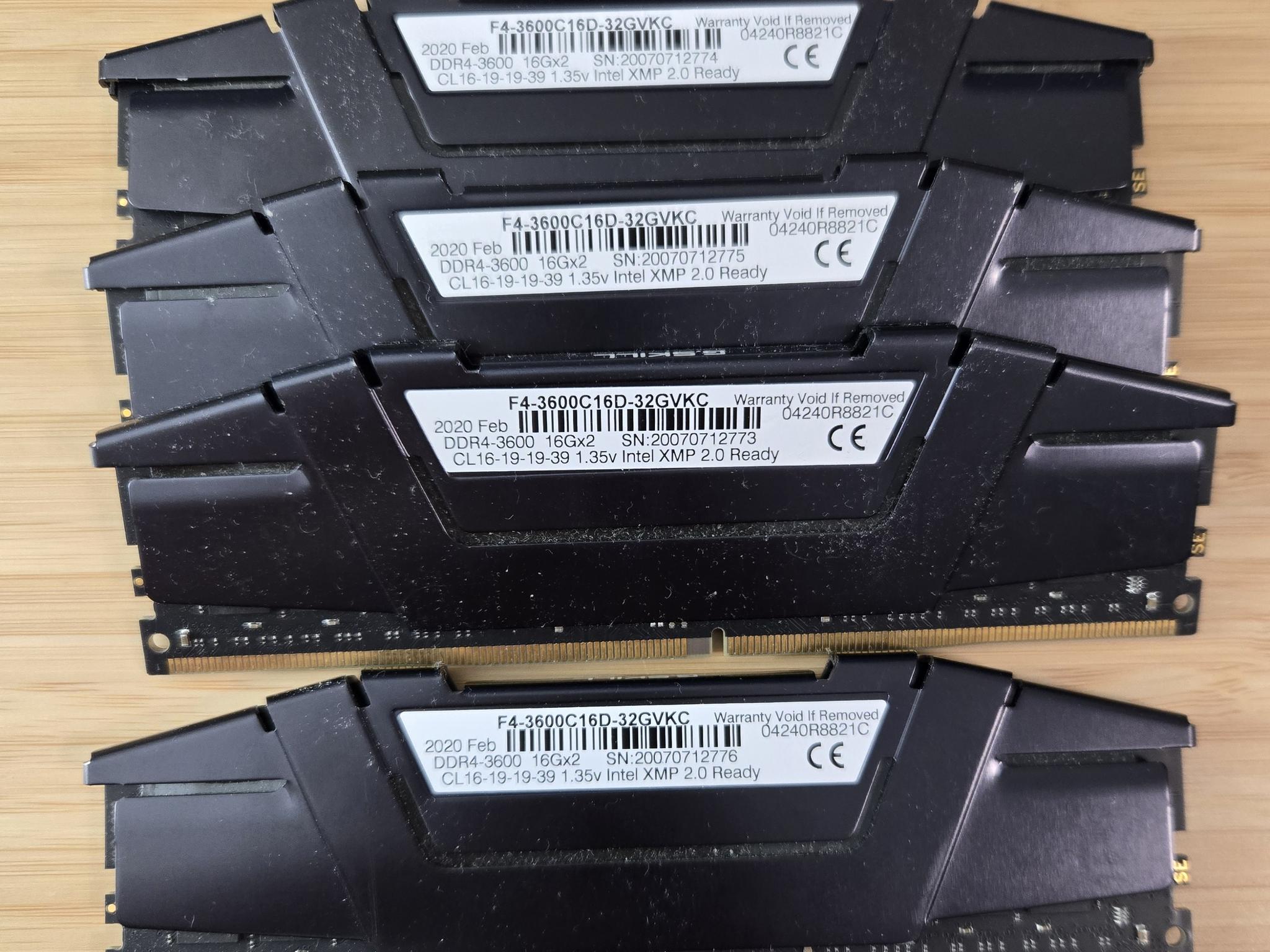 64GB DDR4-3600 CL16 G.Skill Ripjaws (4x16GB)