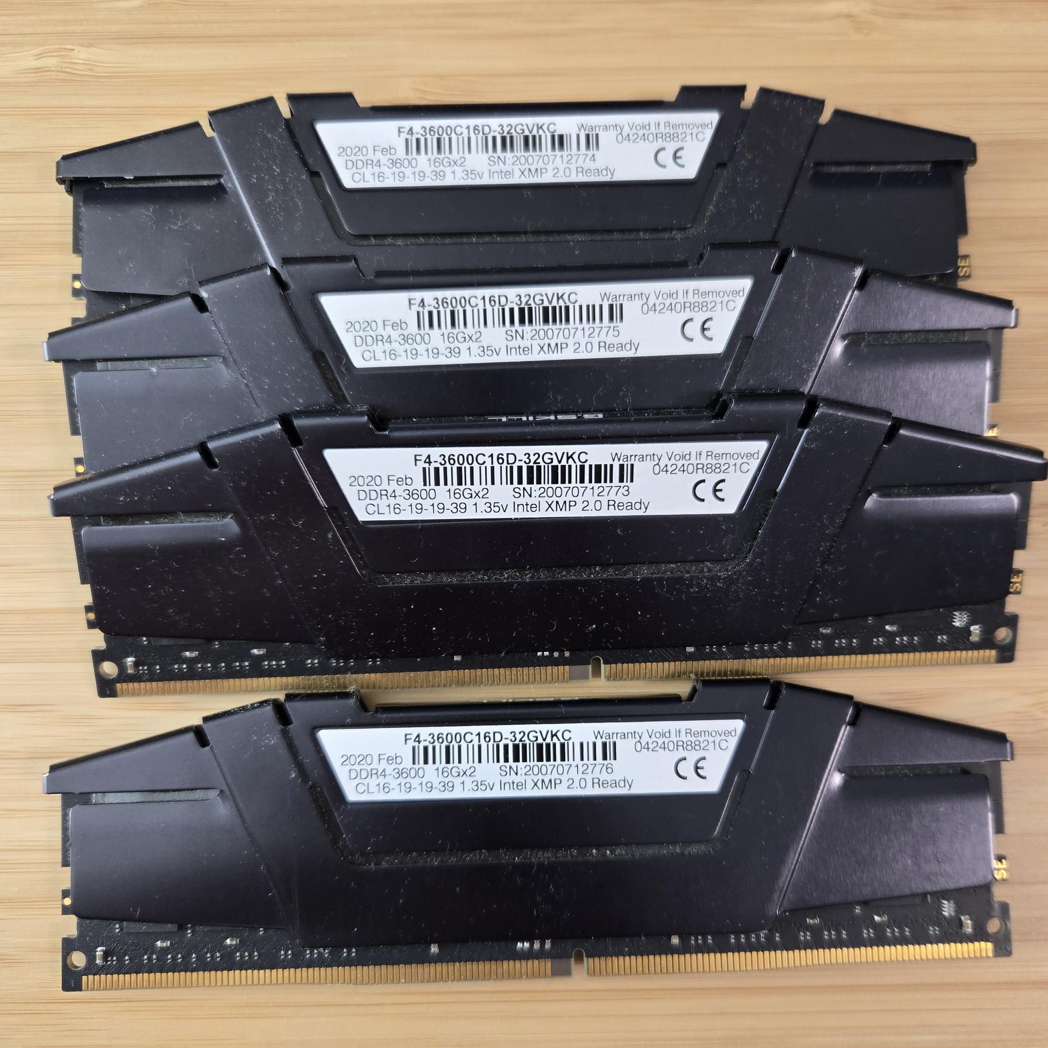 64GB DDR4-3600 CL16 G.Skill Ripjaws (4x16GB)