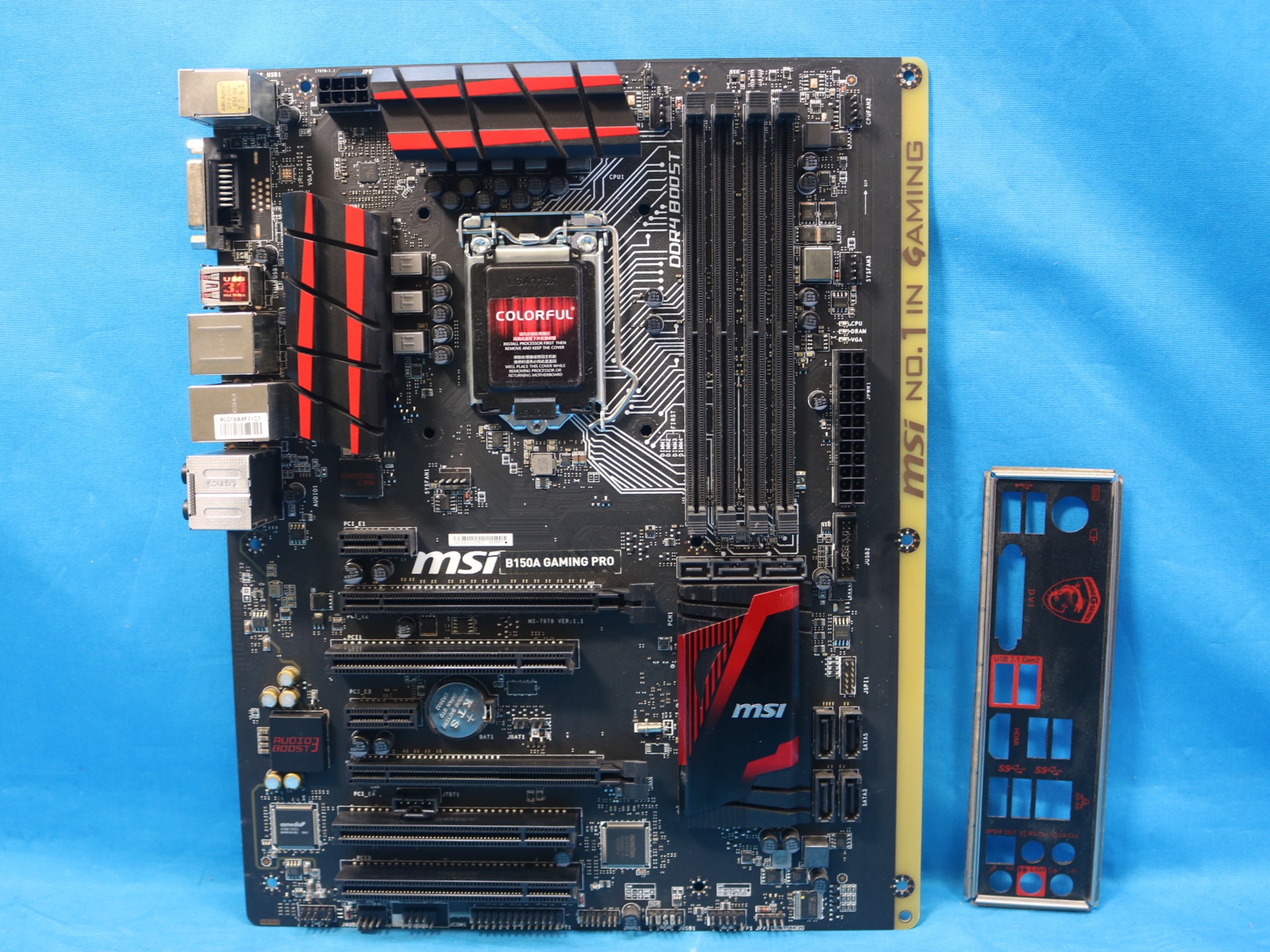 MSI B150A Gaming Pro Intel LGA1151/Socket H4 DDR4 ATX Motherboard & I/O Shield MS-7978