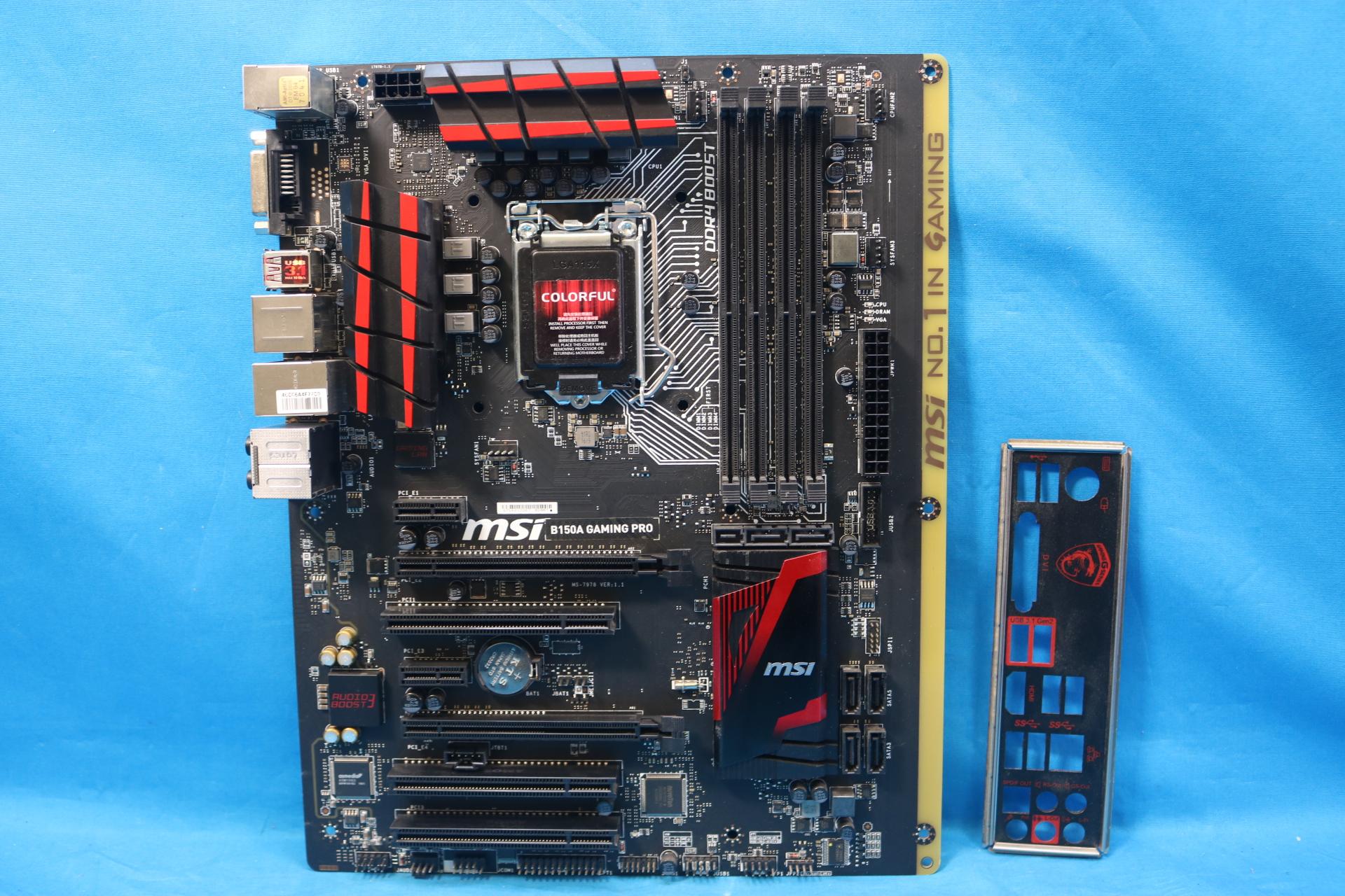 MSI B150A Gaming Pro Intel LGA1151/Socket H4 DDR4 ATX Motherboard & I/O Shield MS-7978