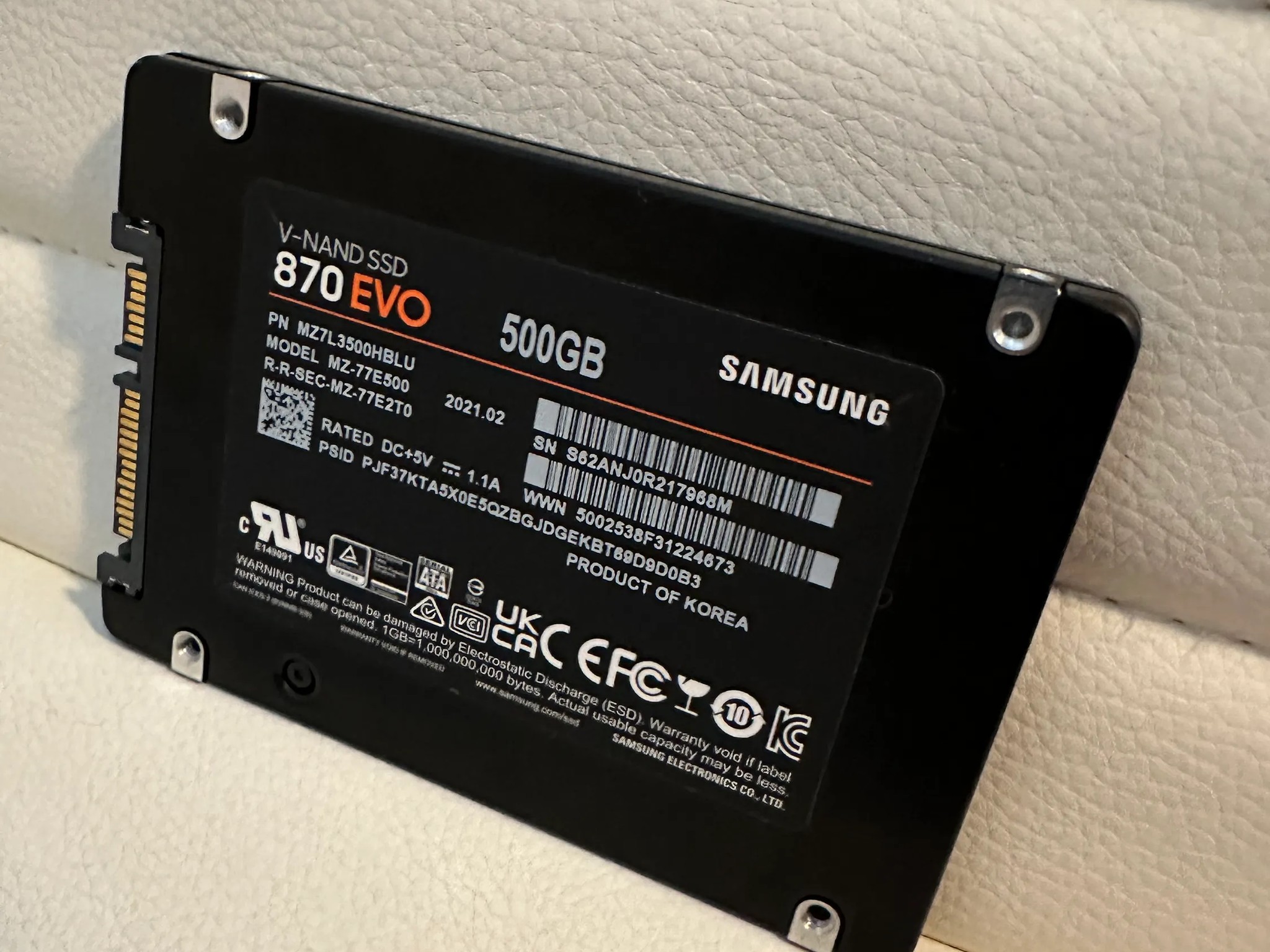 SLIGHTLY USED SAMSUNG 870 EVO SATA SSD 500GB
