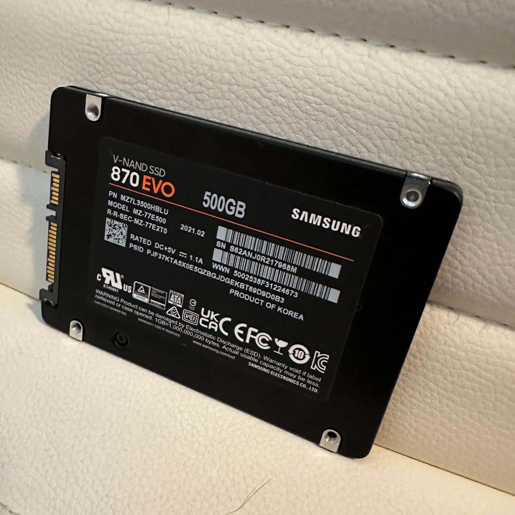SLIGHTLY USED SAMSUNG 870 EVO SATA SSD 500GB