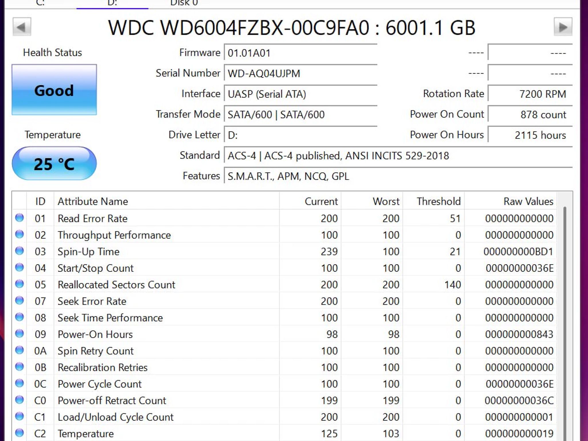WD Black 6TB HDDs - SMART Good