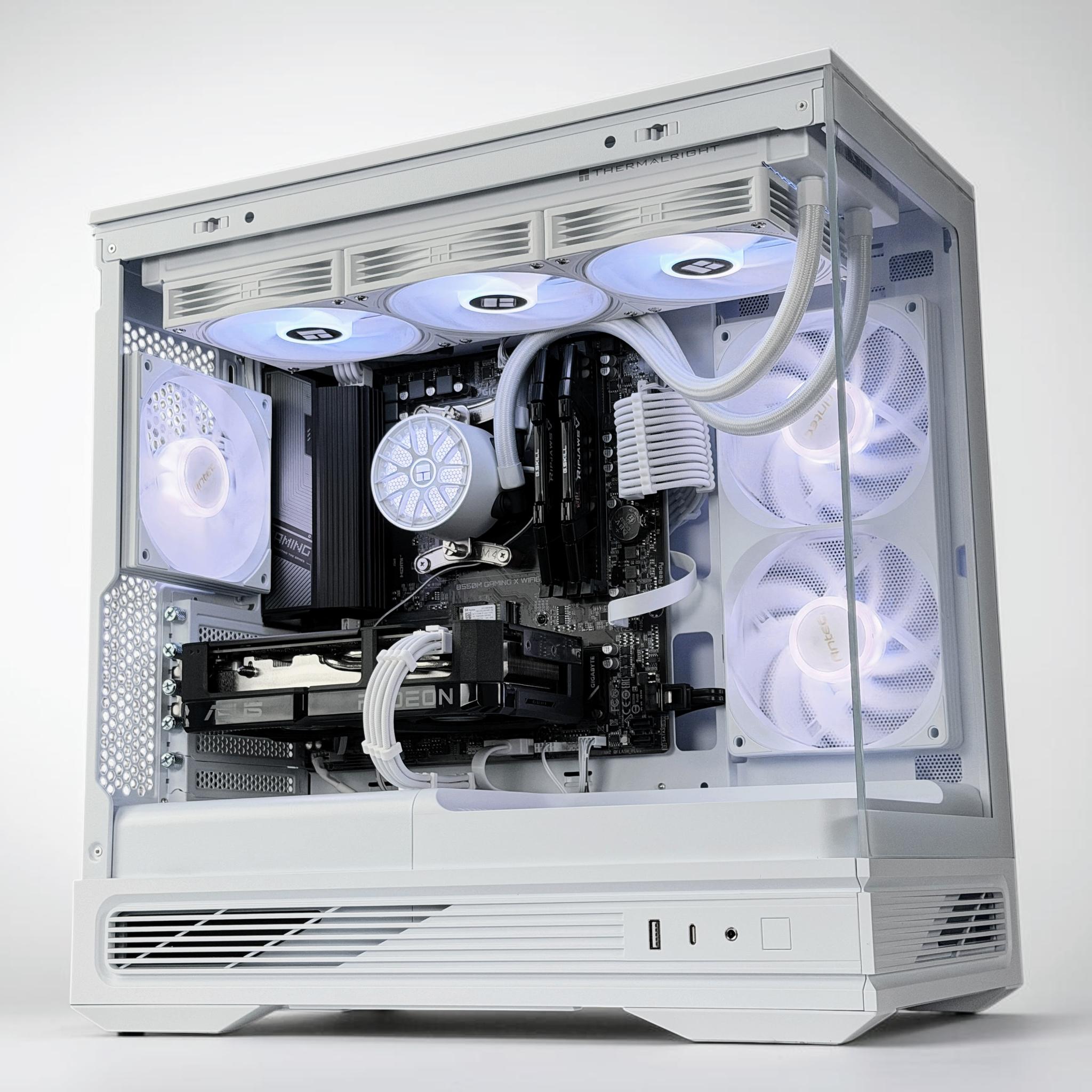 💧🧬Liquid Cooled Gaming PC🚀 AMD RX 9600 XT 16GB🚀AMD Ryzen 7 5800X🚀 16GB DDR4🚀 1TB SSD