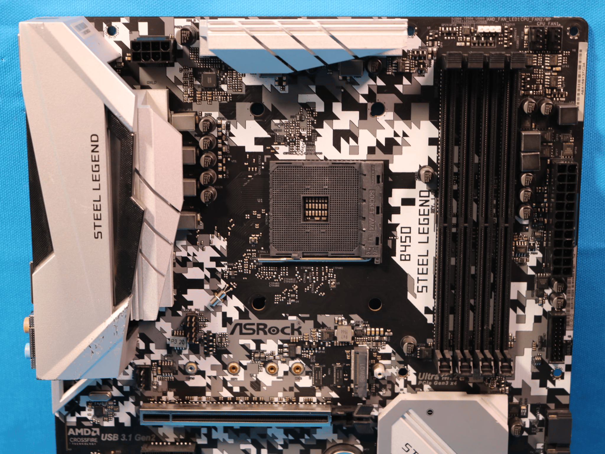 *No I/O Shield* ASRock B450 Steel Legend AMD Socket AM4 DDR4 ATX Desktop Motherboard 
