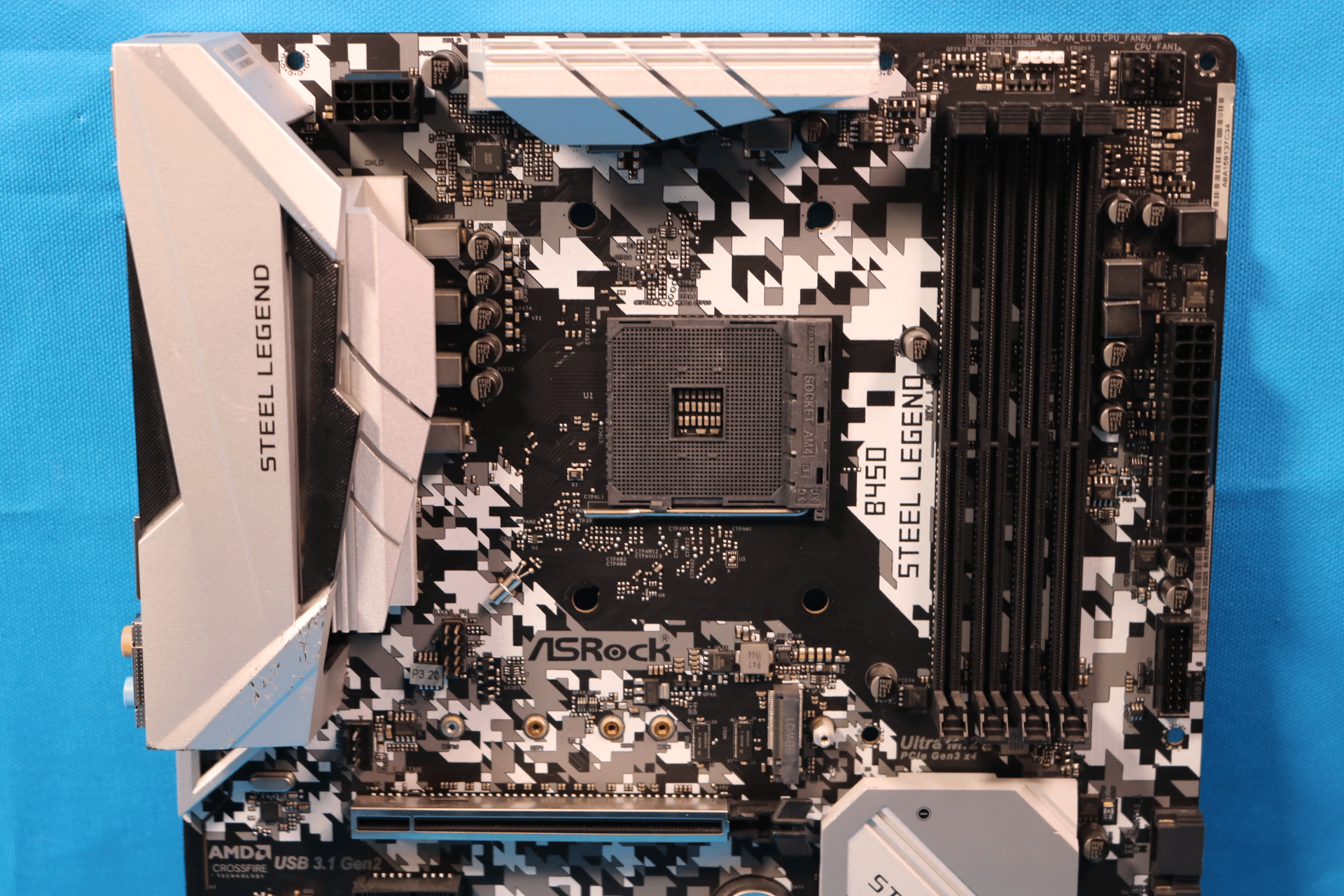 *No I/O Shield* ASRock B450 Steel Legend AMD Socket AM4 DDR4 ATX Desktop Motherboard 