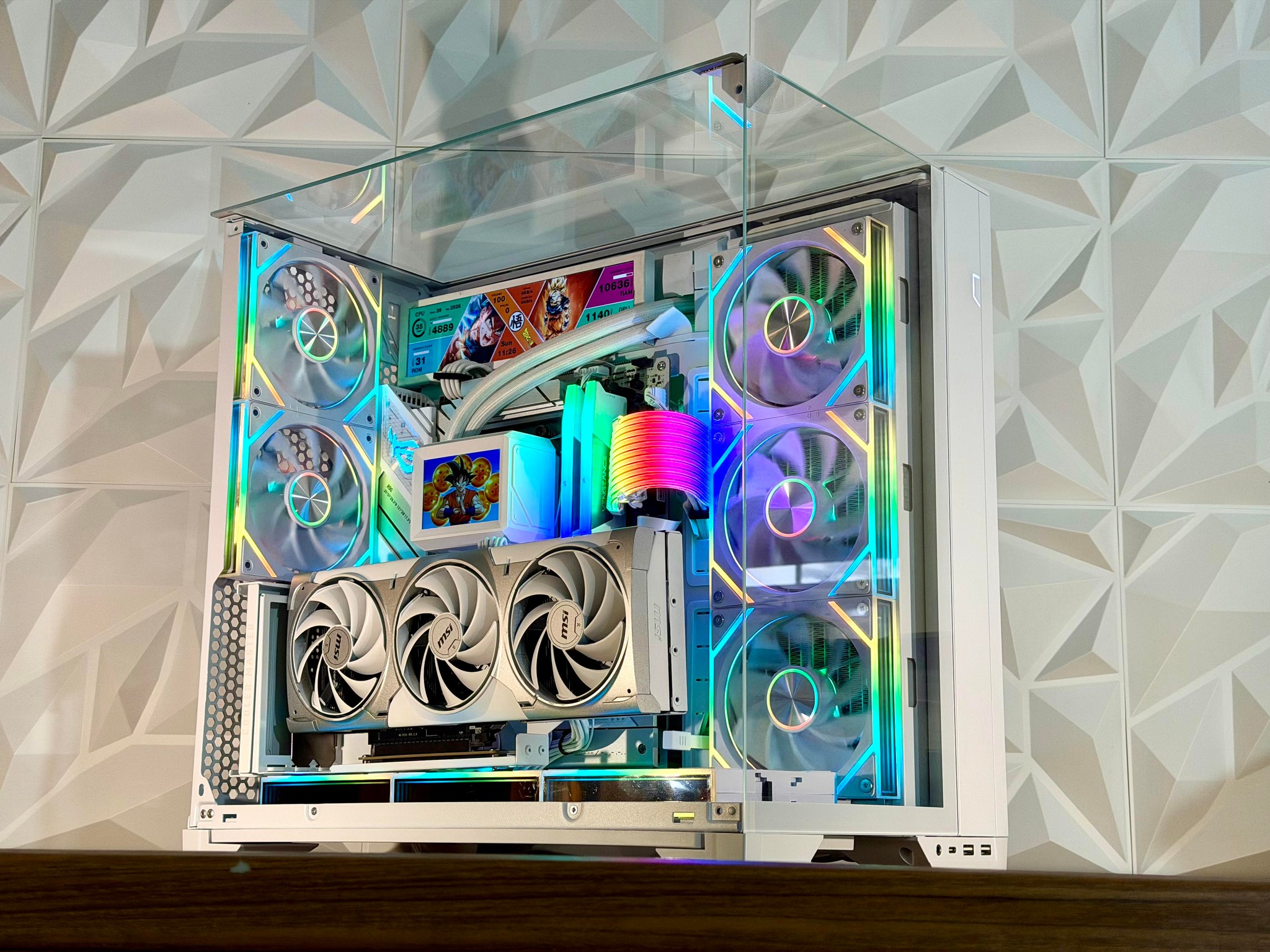 🤍❄️  RTX 5080 | R7 9800X3D | 32GB DDR5 | 2TB | Dual LCD | W11 Pro “FROST MIRAGE” PC |❄️🤍