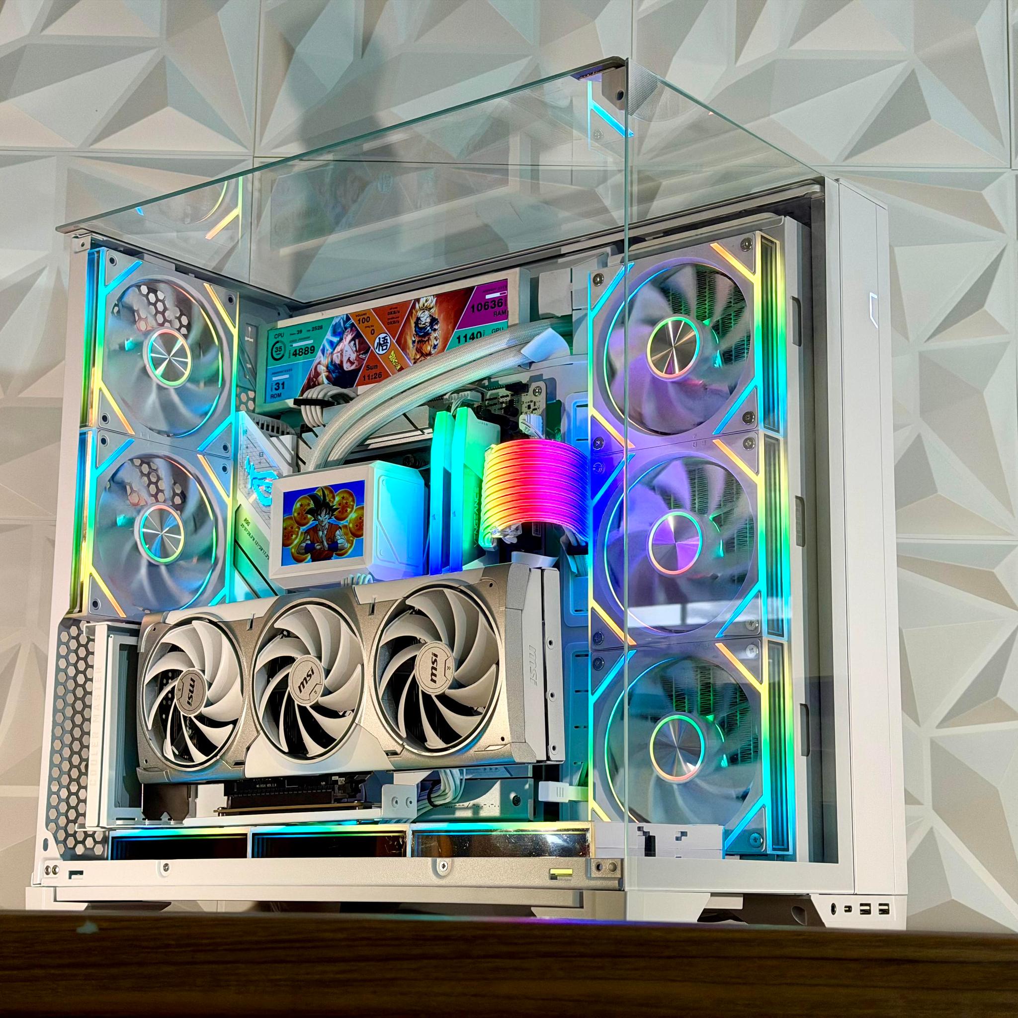 🤍❄️  RTX 5080 | R7 9800X3D | 32GB DDR5 | 2TB | Dual LCD | W11 Pro “FROST MIRAGE” PC |❄️🤍