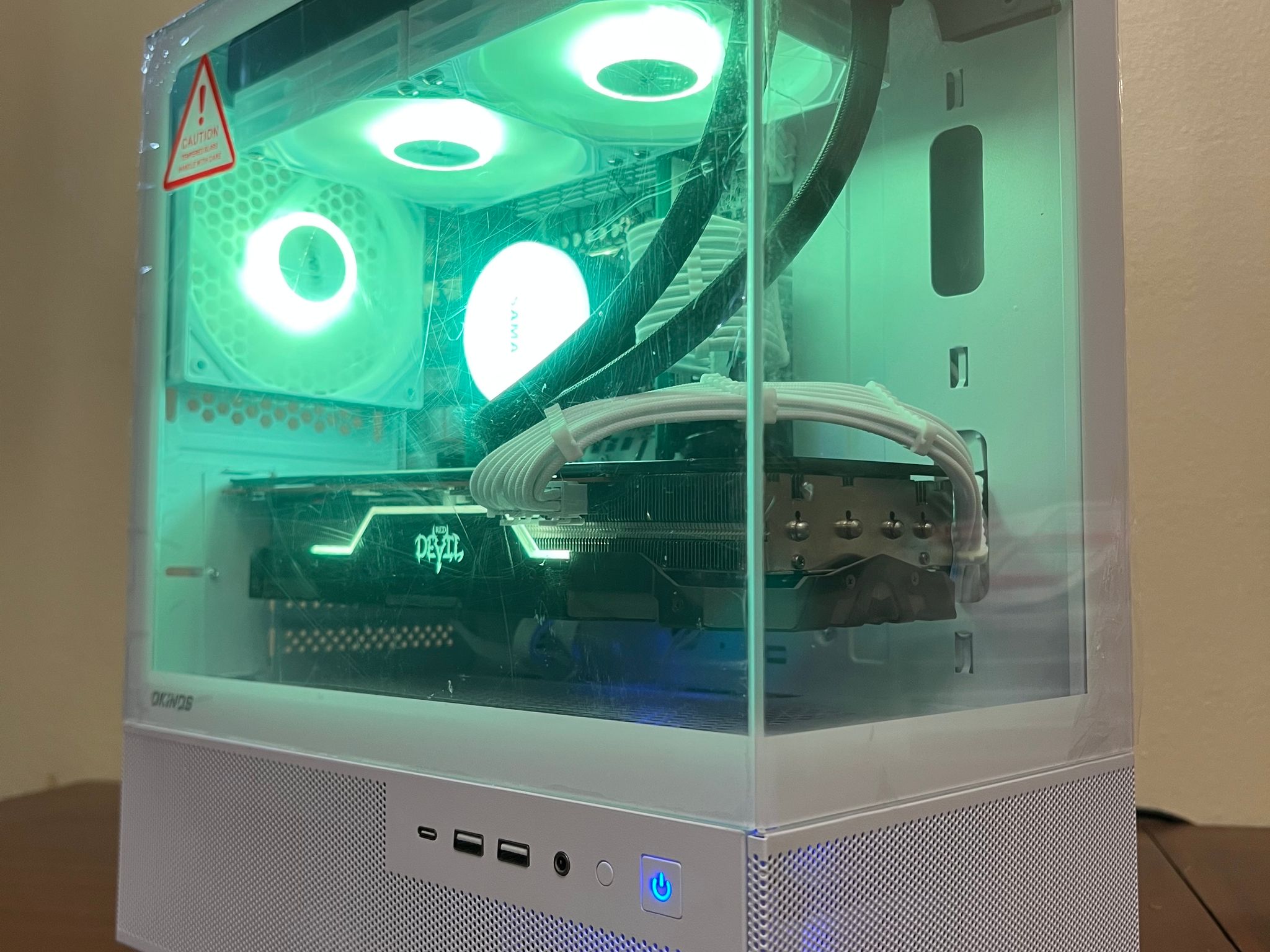 Water Cooled Intel 10 Core White Gaming PC RX 5700xt 8GB 1TB Storage 16GB RAM WIFi WINDOWS 10 Pro