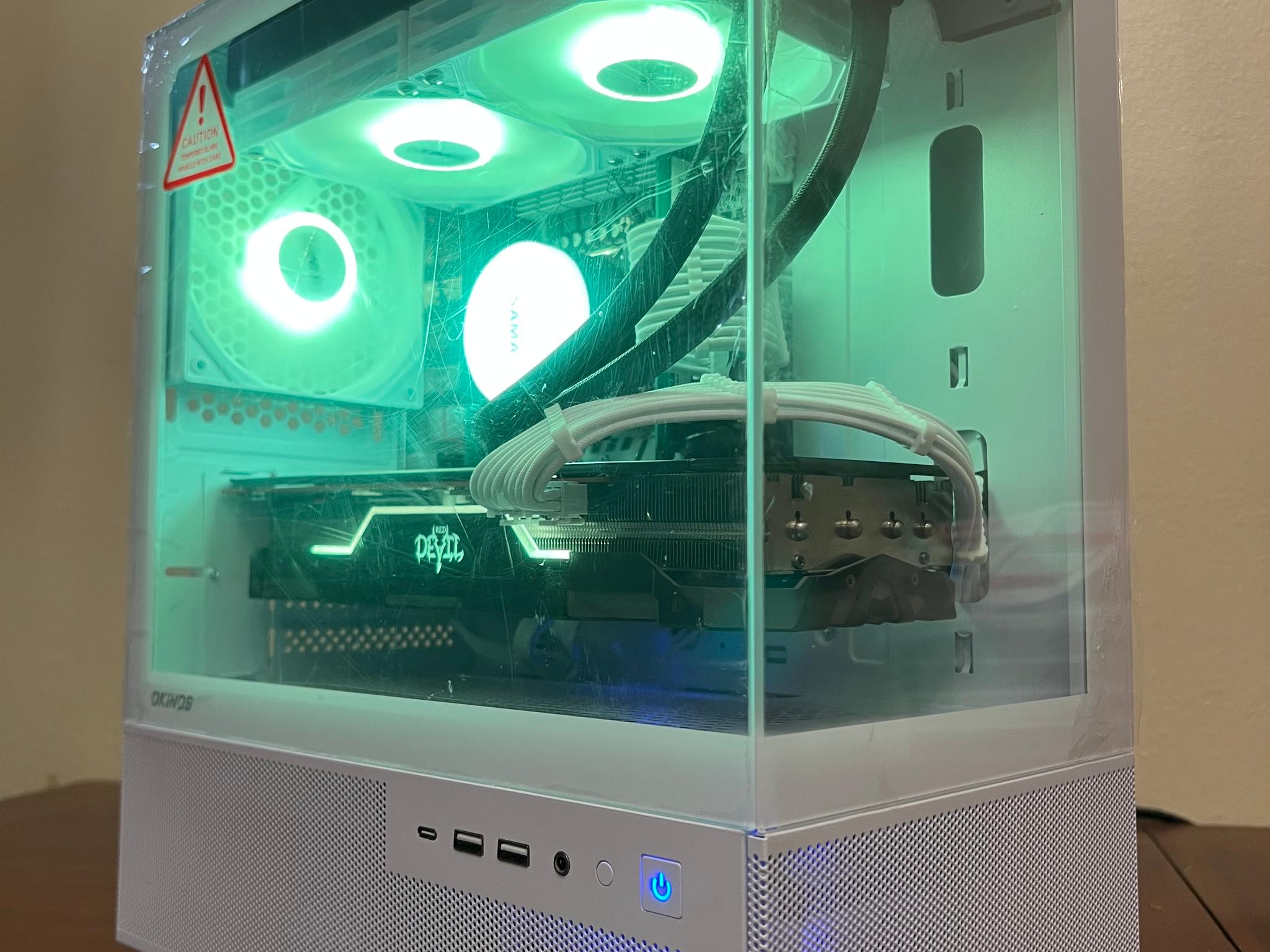 Water Cooled Intel 10 Core White Gaming PC RX 5700xt 8GB 1TB Storage 16GB RAM WIFi WINDOWS 10 Pro