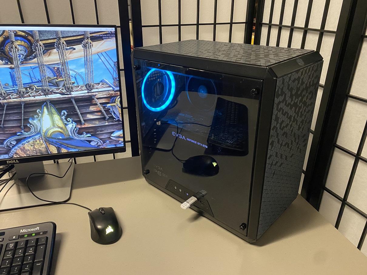 EVGA GTX 1070 SC (8gb), AMD Ryzen 5 3400g, DDR4 3000MHz 16GB (8x2), 500GB NVMe, 750W Platinum