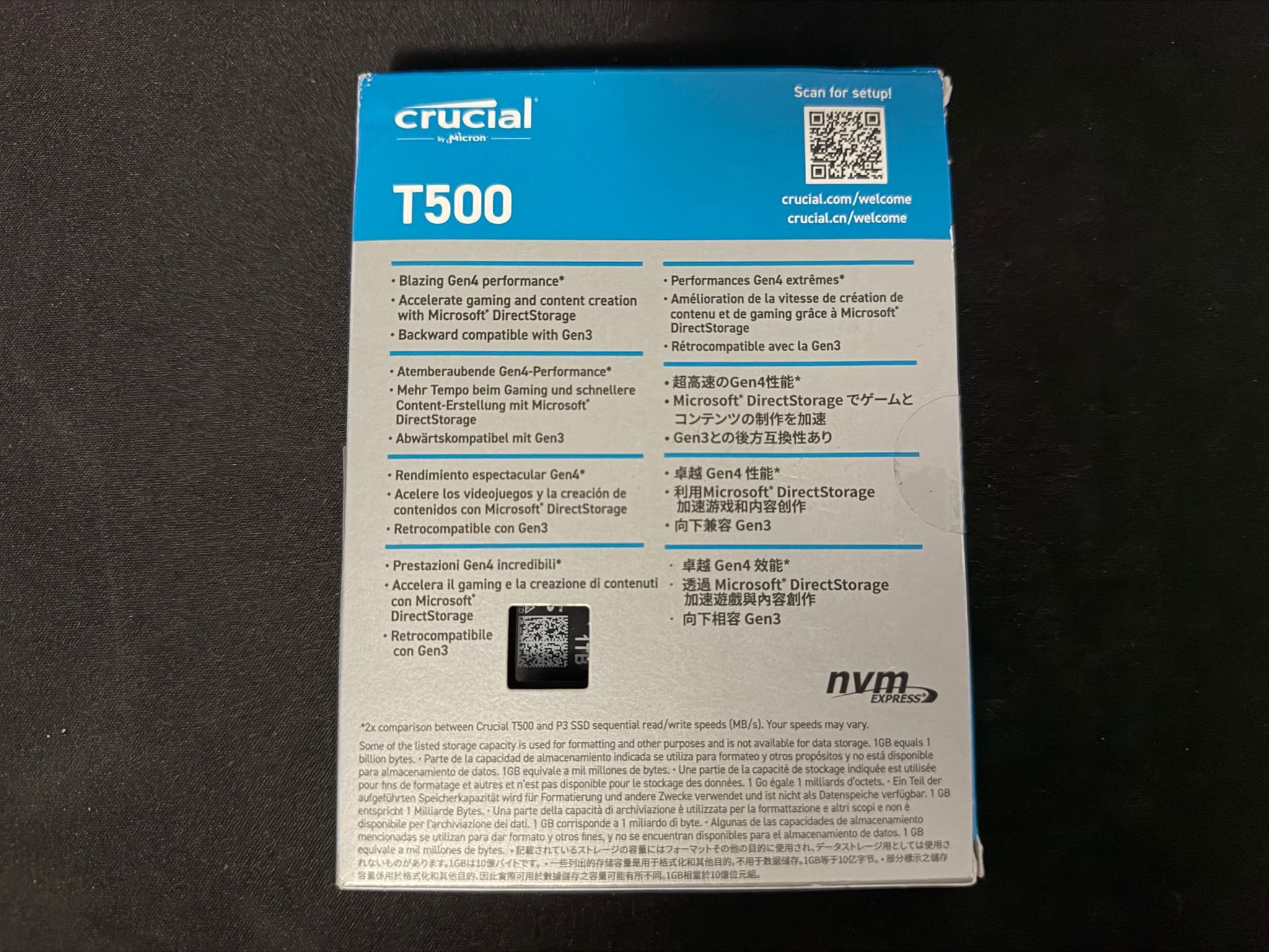Crucial  T500 1TB PCIe Gen4 NVMe SSD