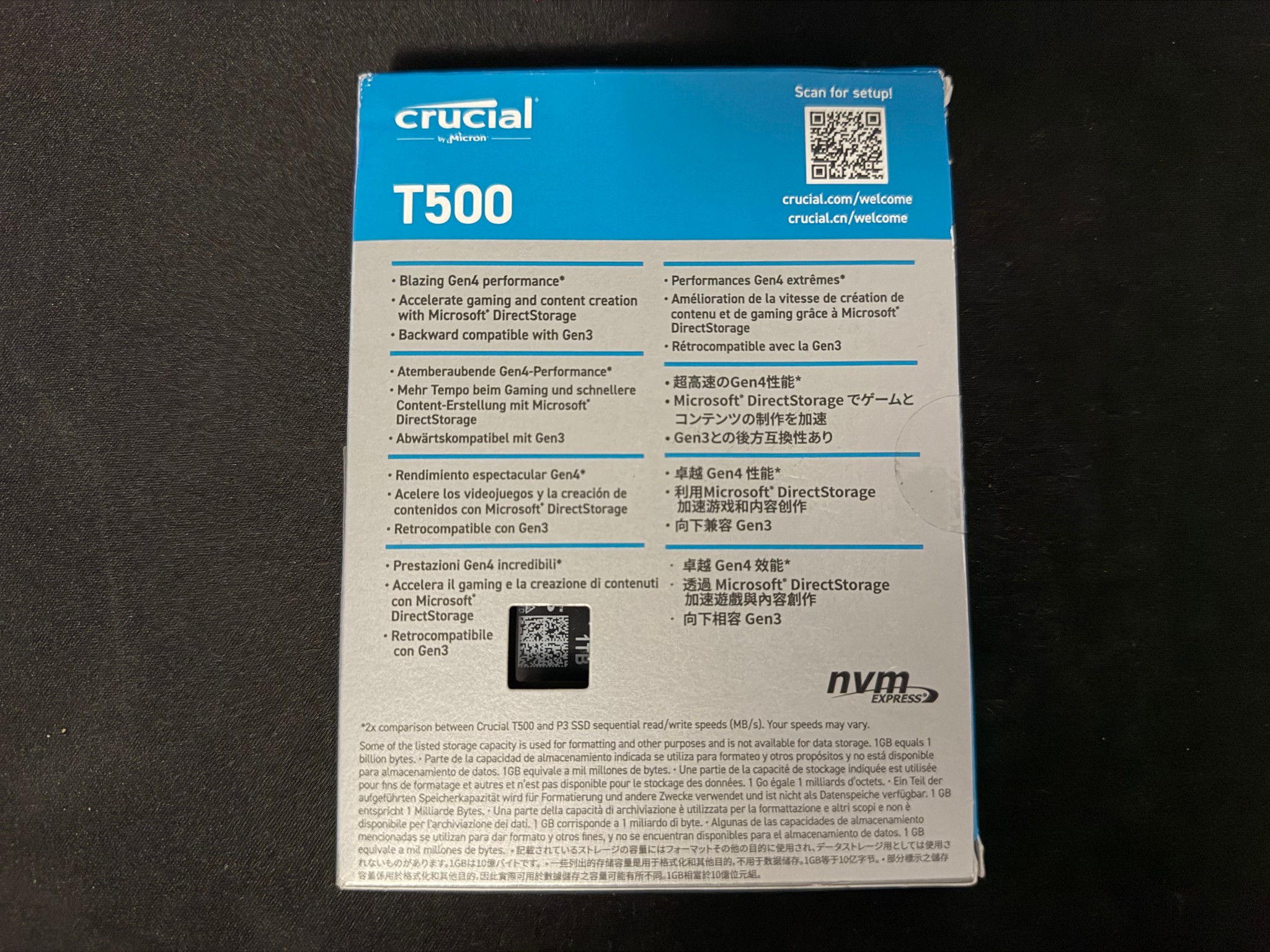 Crucial  T500 1TB PCIe Gen4 NVMe SSD