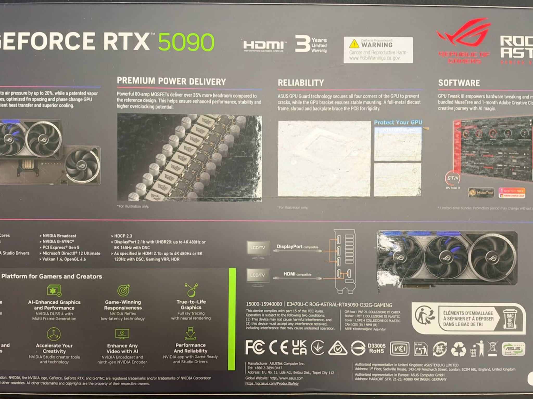 ASUS ROG Astral GeForce RTX 5090 32GB GDDR7 OC Edition