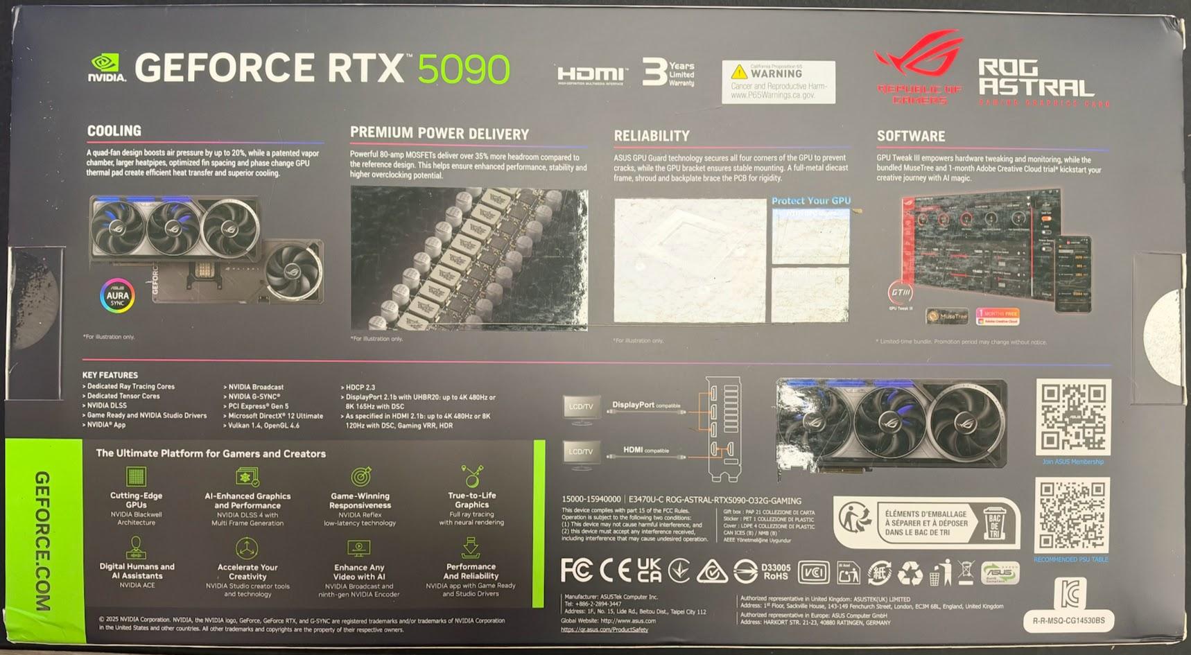 ASUS ROG Astral GeForce RTX 5090 32GB GDDR7 OC Edition