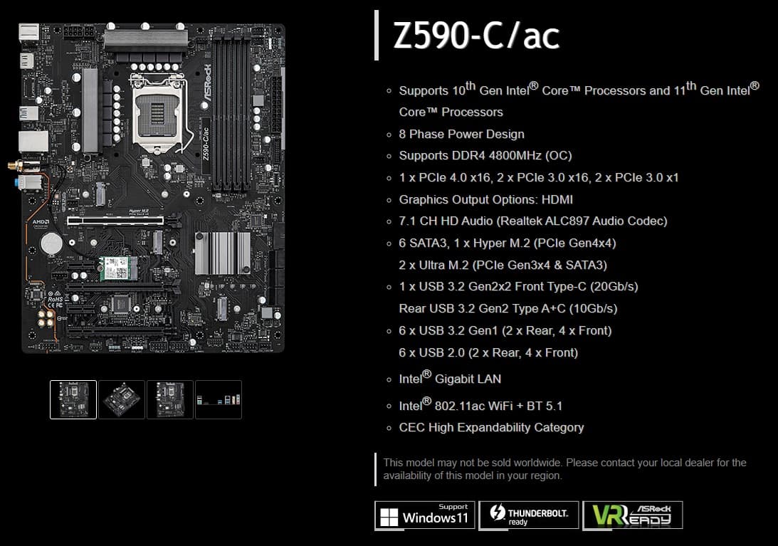Intel i7-11700kf / ASRock Z590 C/AC WiFi Board / Corsair Vengeance Pro RGB 32gb DDR4-3200mhz RAM