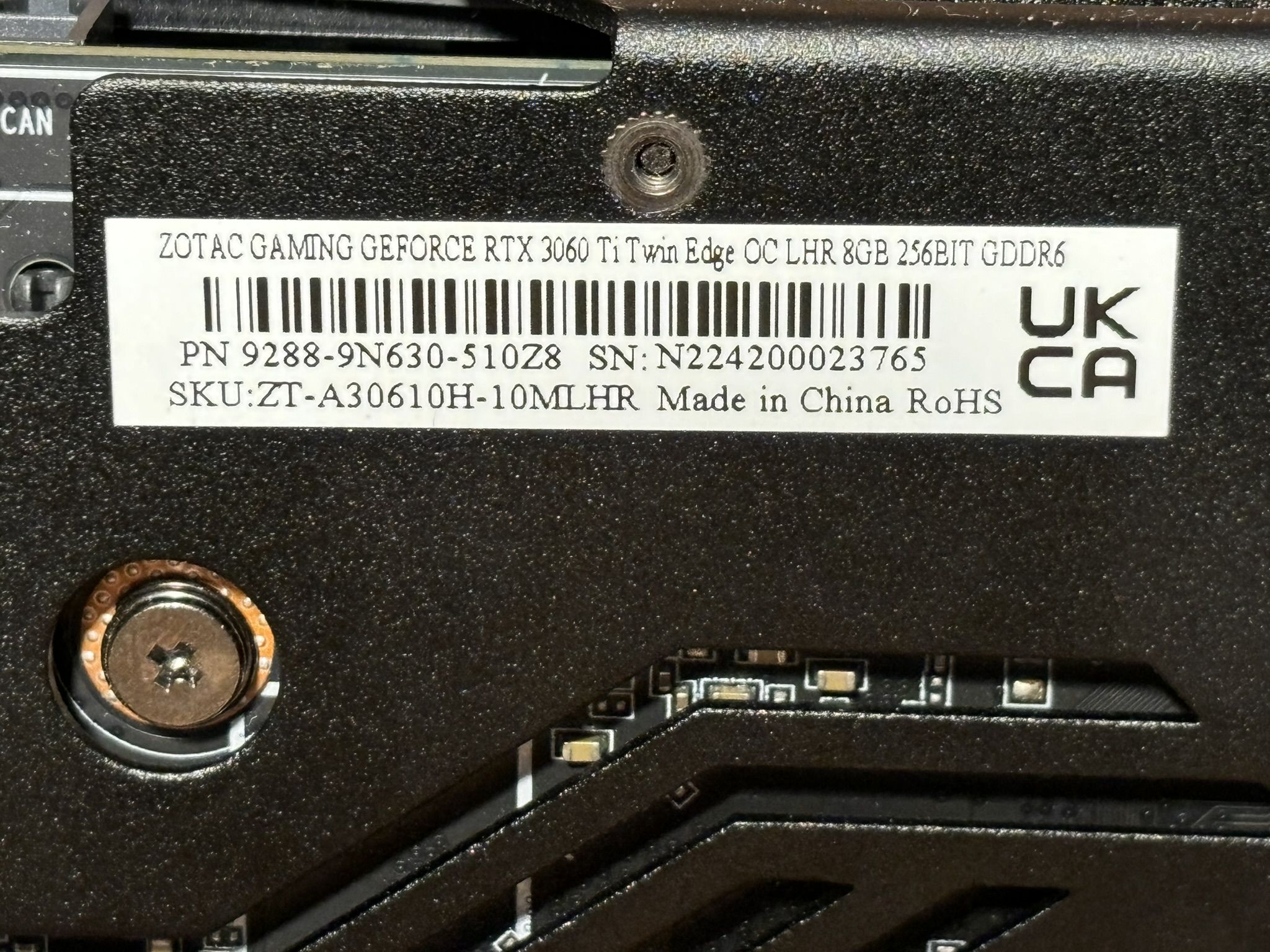 NVIDIA RTX 3060Ti Zotac Gaming