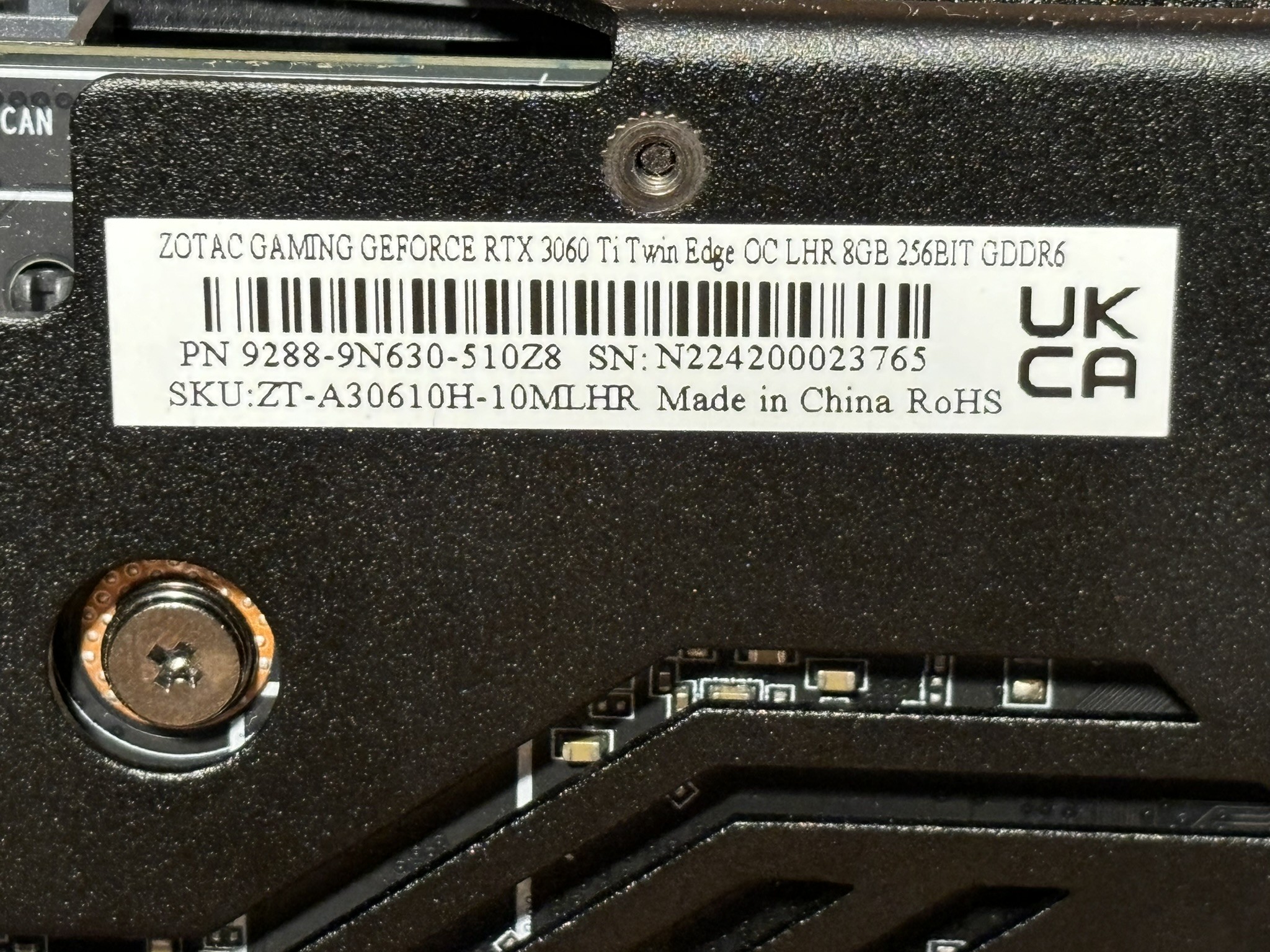 NVIDIA RTX 3060Ti Zotac Gaming