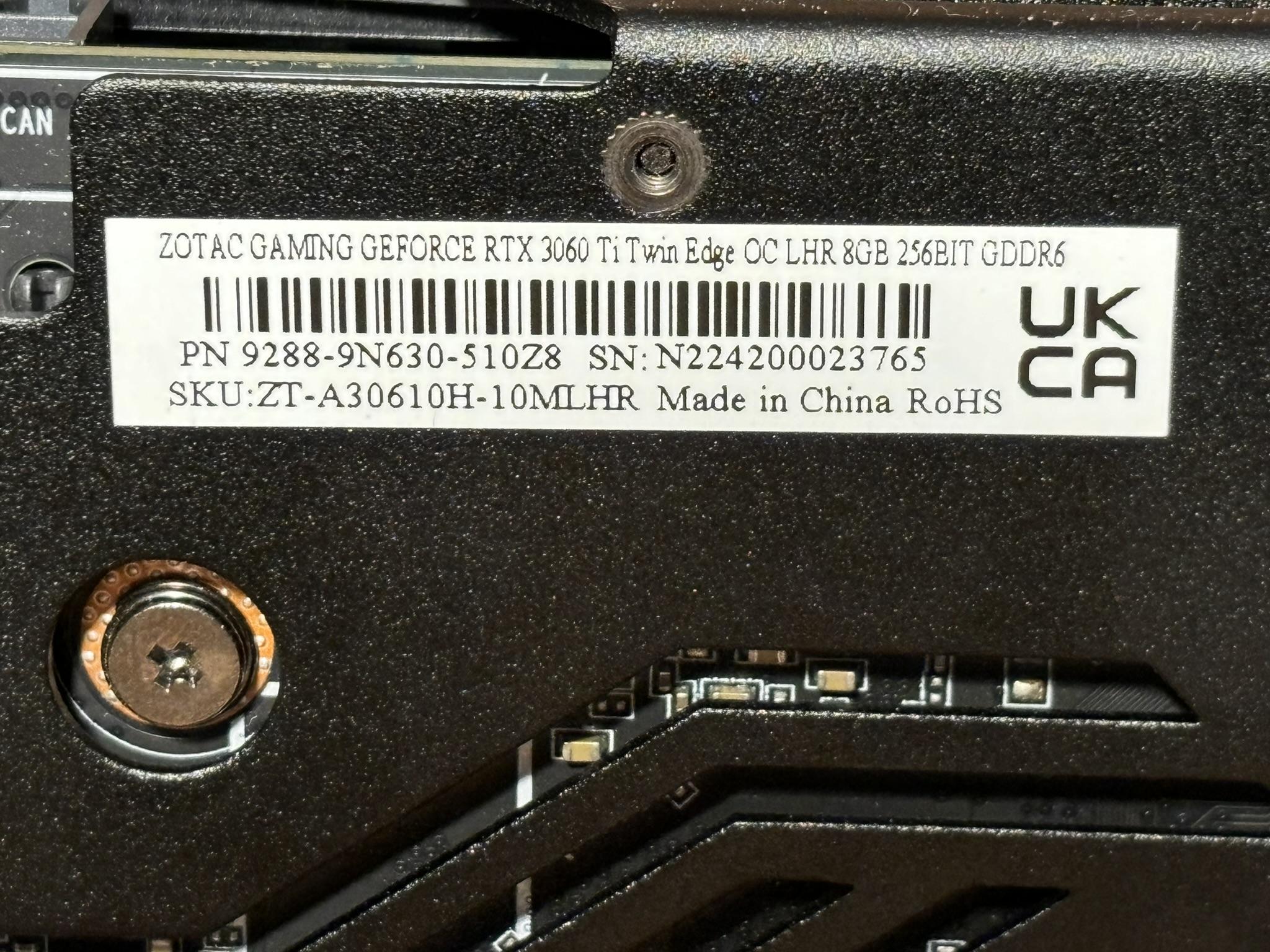 NVIDIA RTX 3060Ti Zotac Gaming