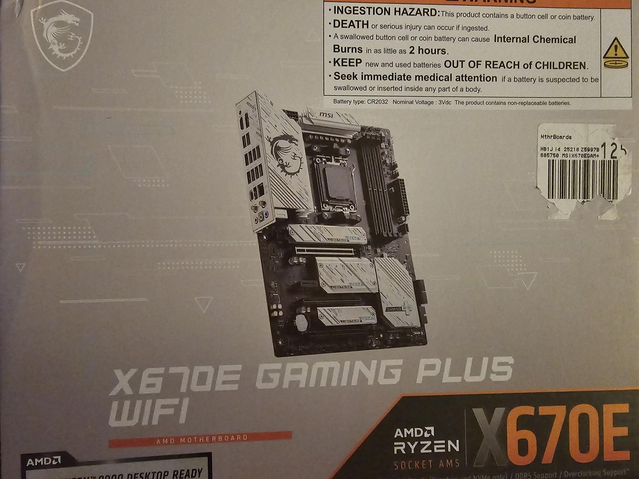 MSI X670E GAMING PLUS WIFI MOTHERBOARD