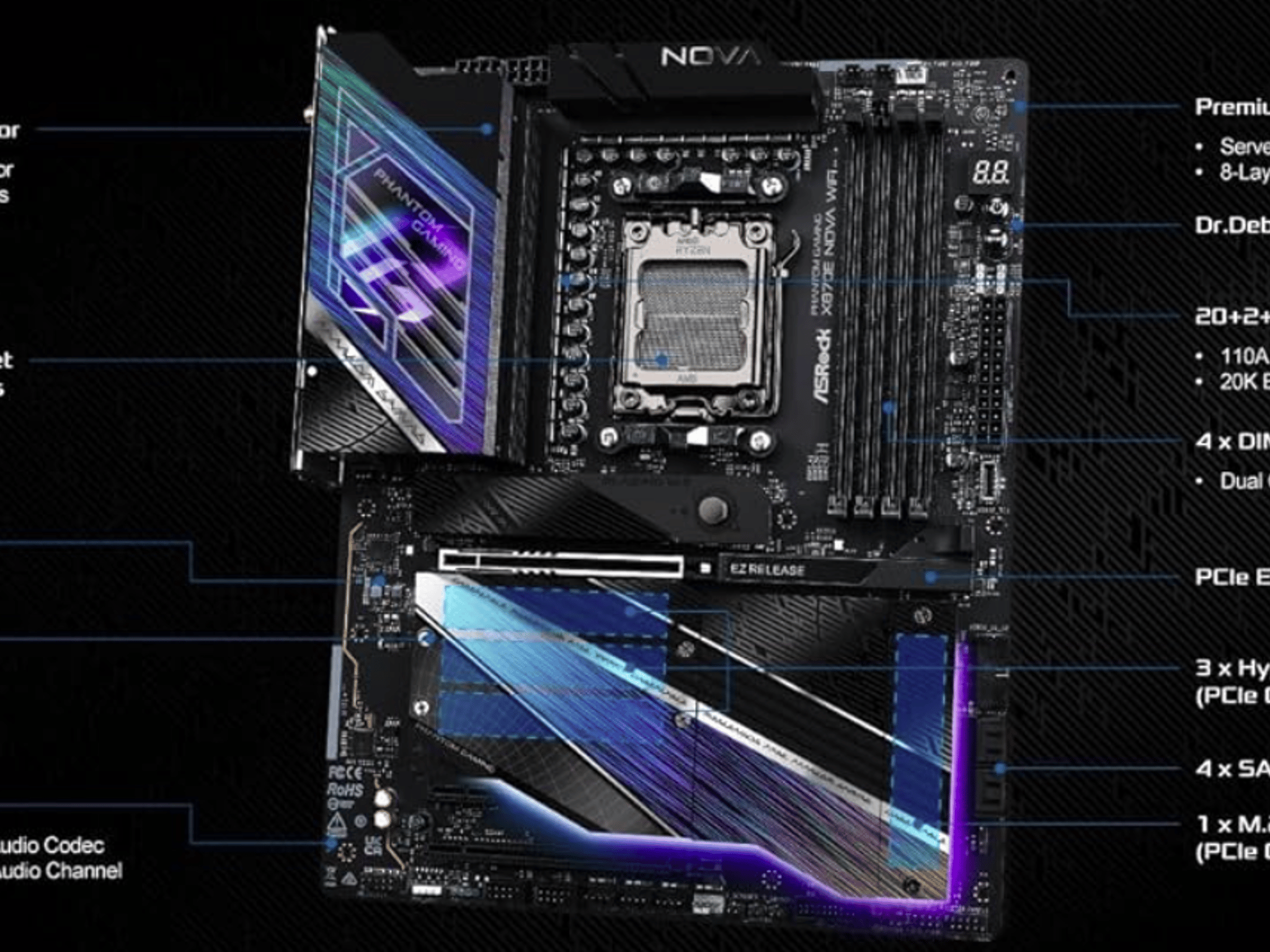 ASRock X870E NOVA WIFI AMD AM5 X870E ATX Motherboard  (NEW & UNUSED!)